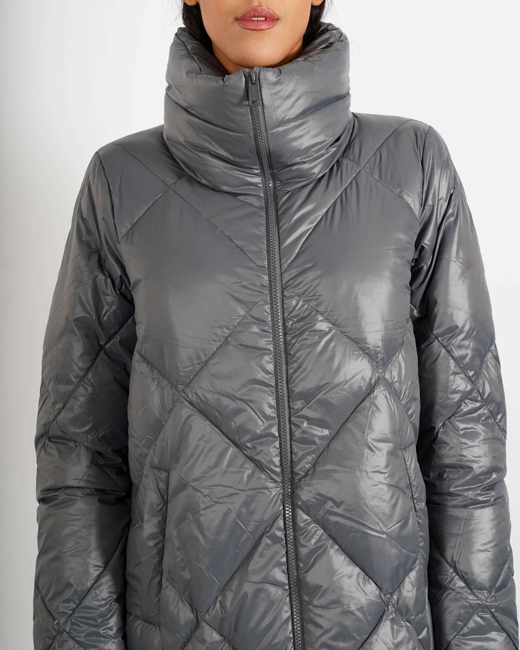 Piumino trapuntato con disegno rombo - Giselle - Hope Fashion