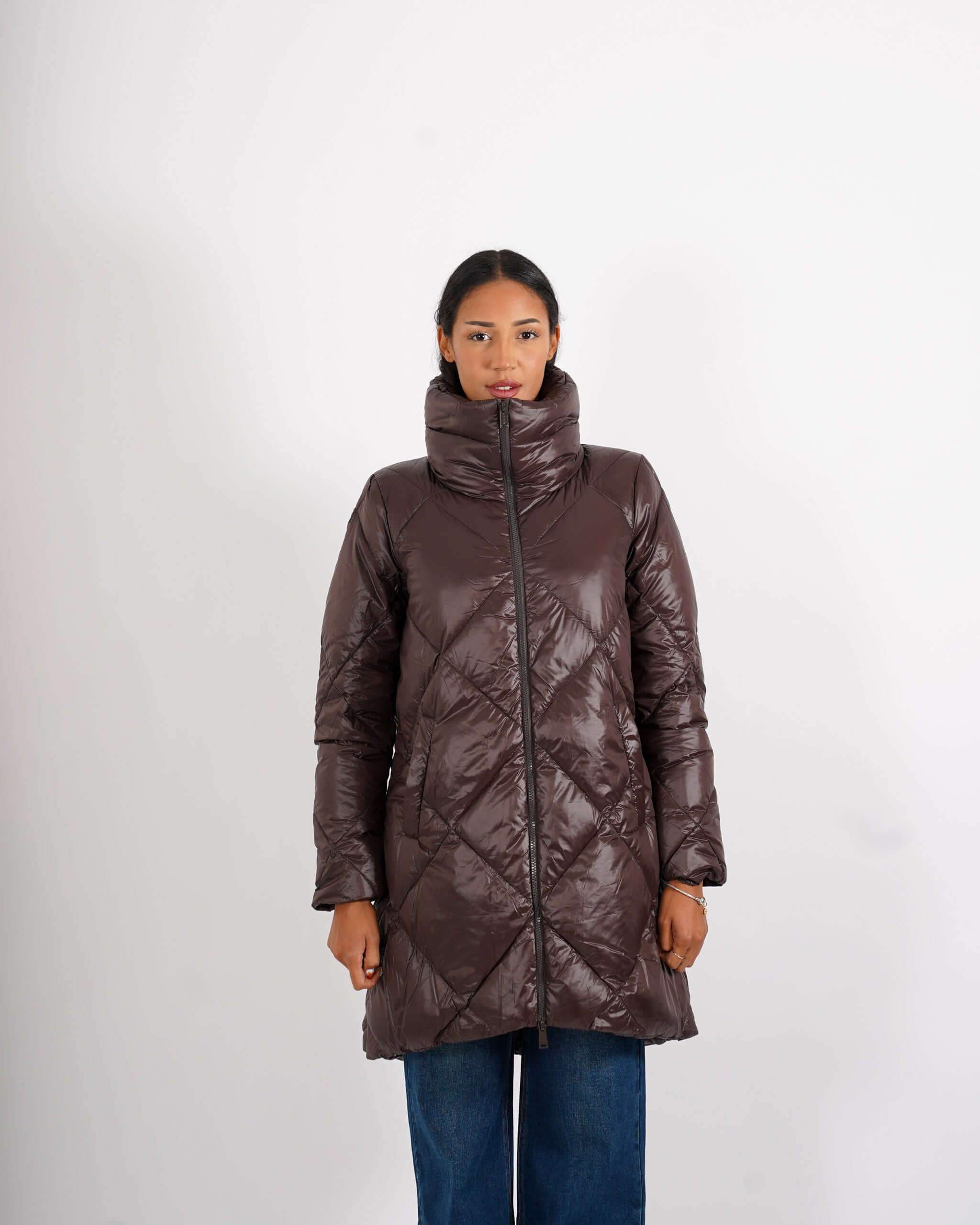 Piumino trapuntato con disegno rombo - Giselle - Hope Fashion