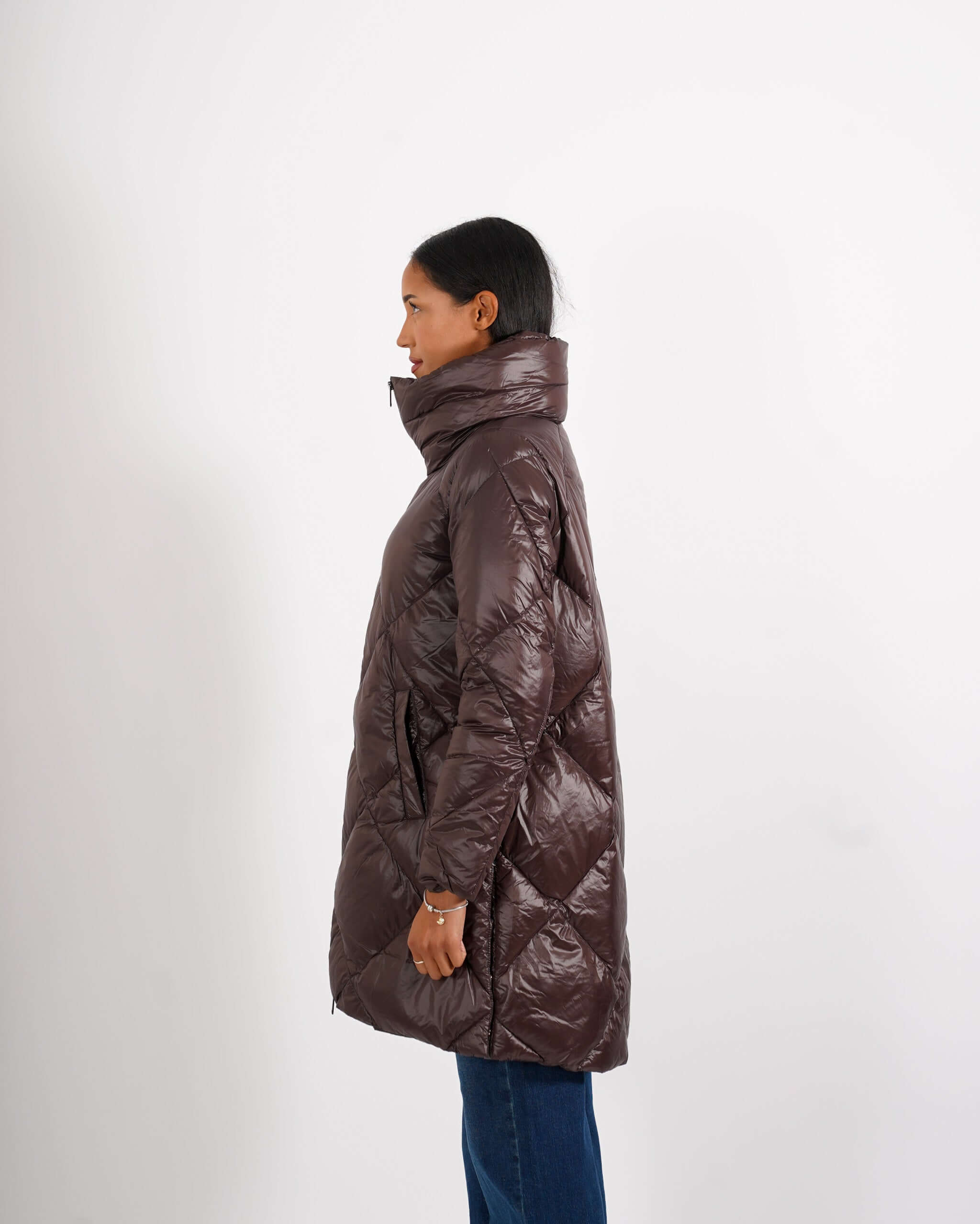 Piumino trapuntato con disegno rombo - Giselle - Hope Fashion