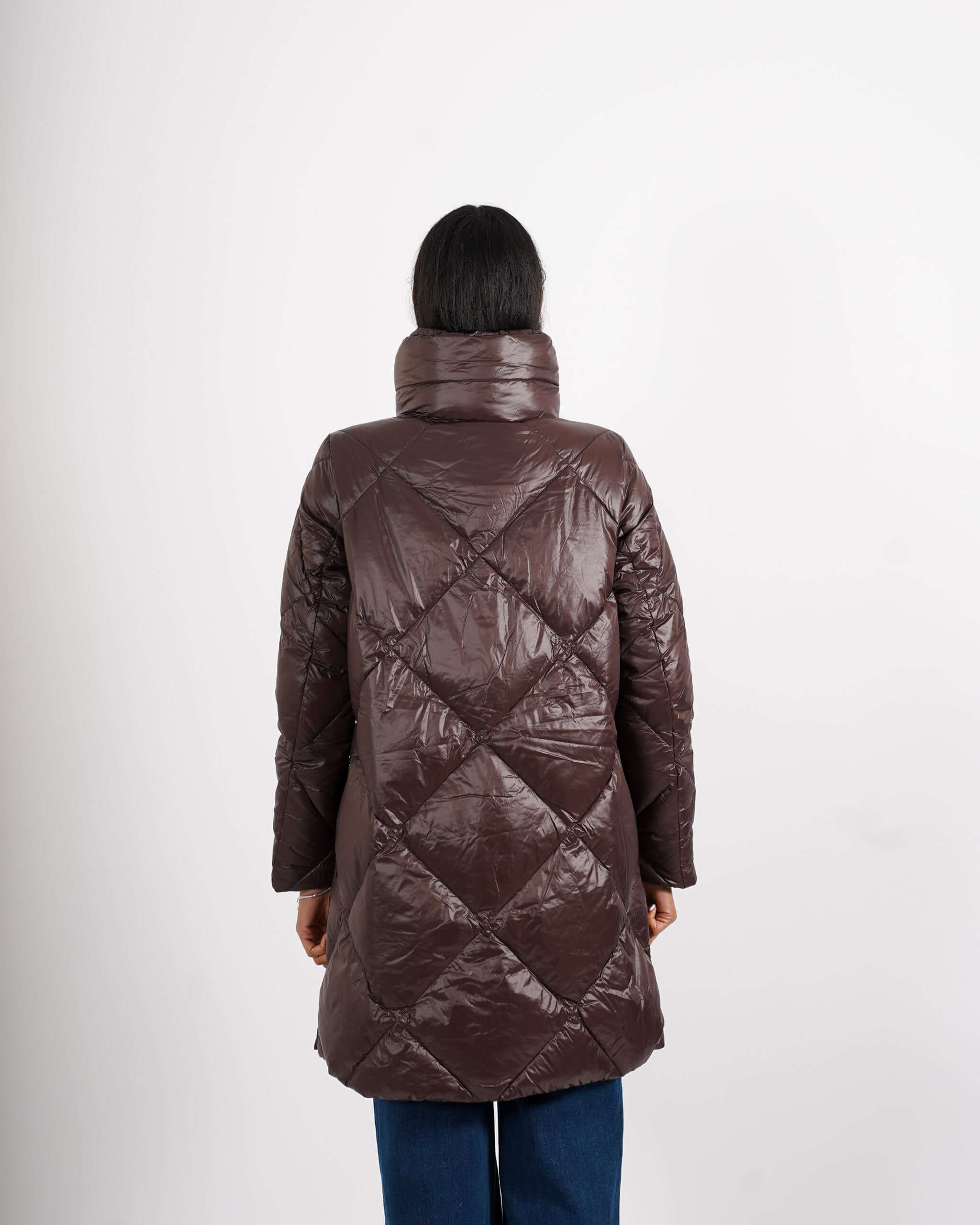 Piumino trapuntato con disegno rombo - Giselle - Hope Fashion