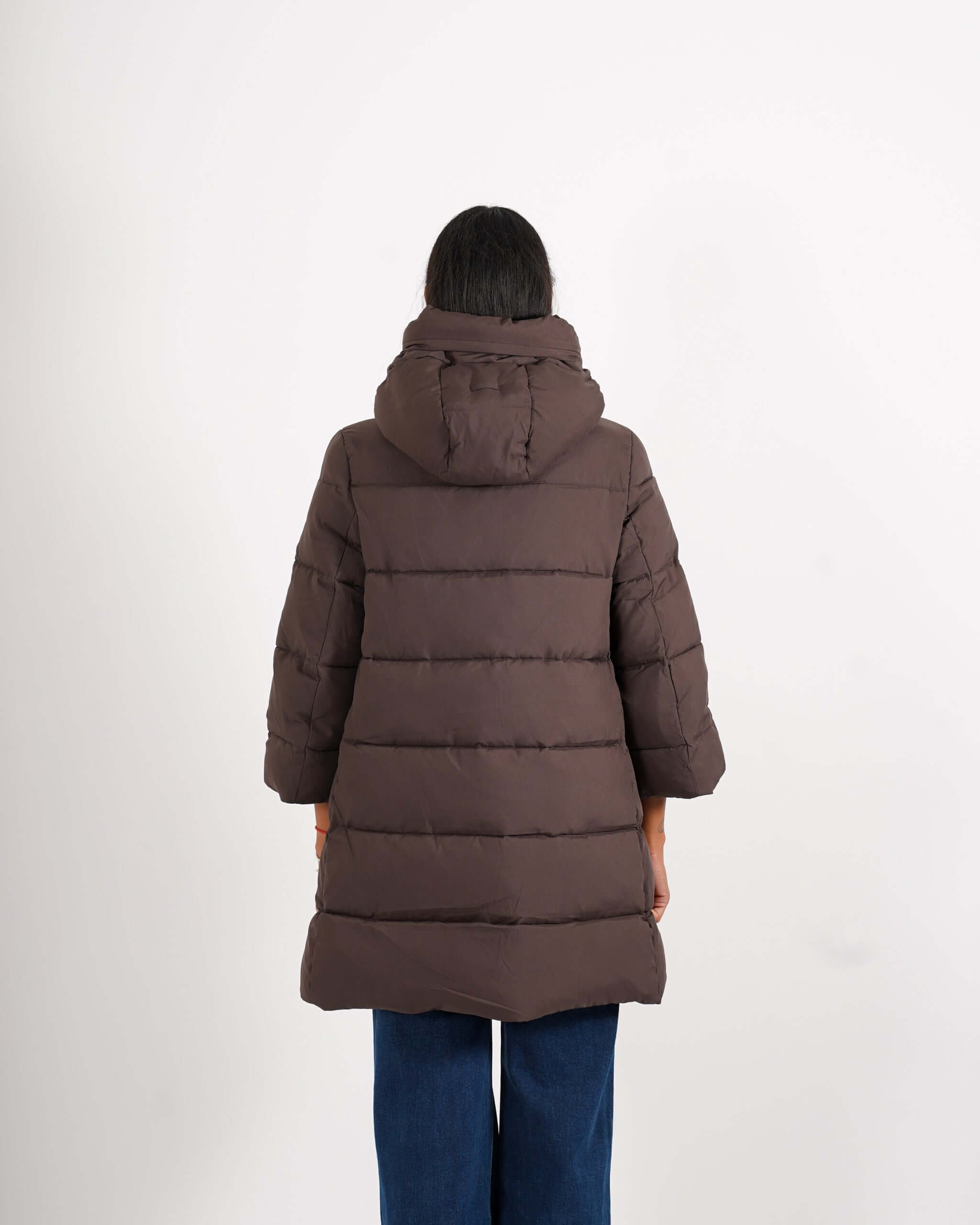 Piumino trapuntato con cappuccio, tasche a filo e chiusura con zip - Carla - Hope Fashion