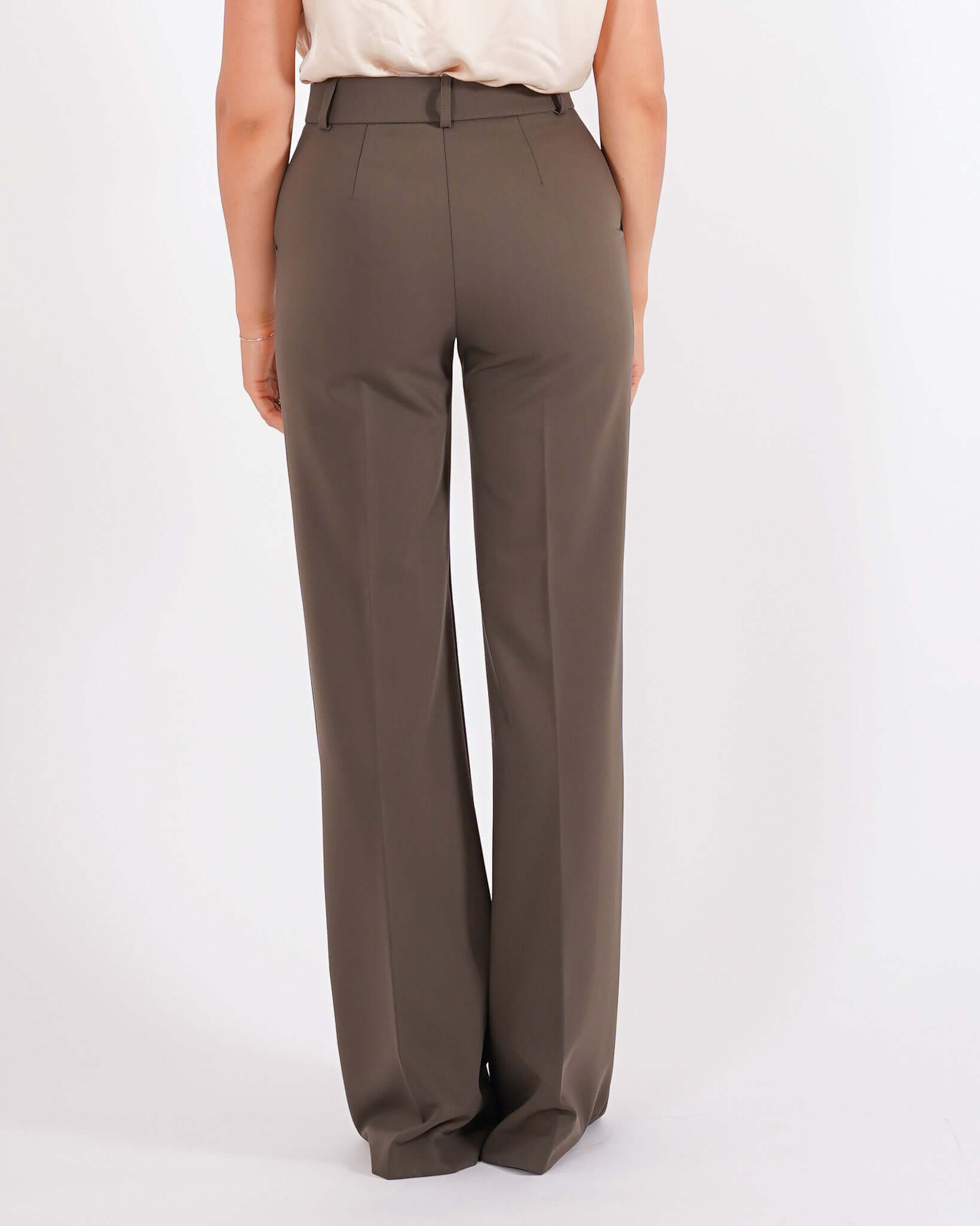 Pantaloni palazzo a vita alta in tessuto tecnico - Roberts