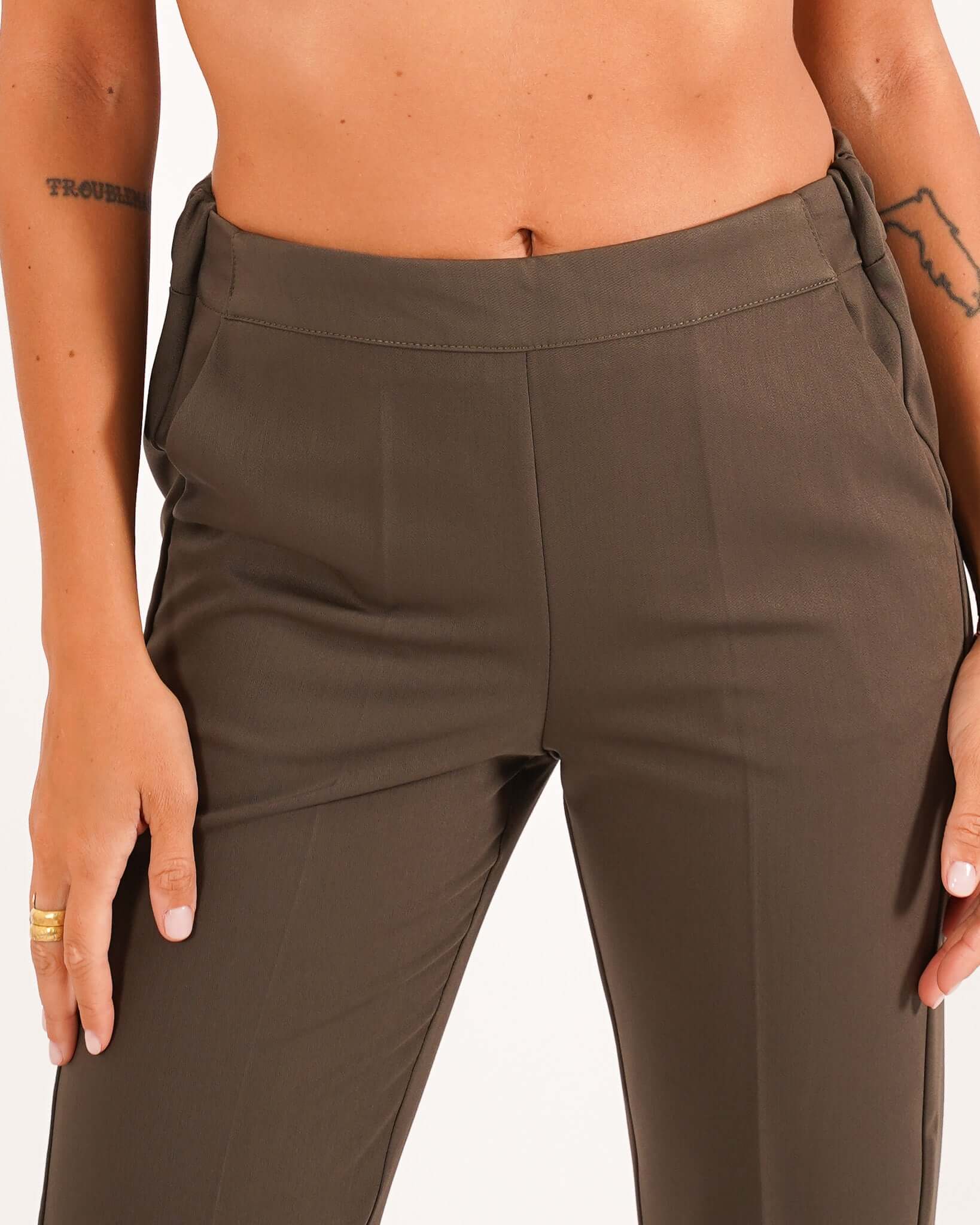 Pantaloni slim fit in ecofibra- Judas