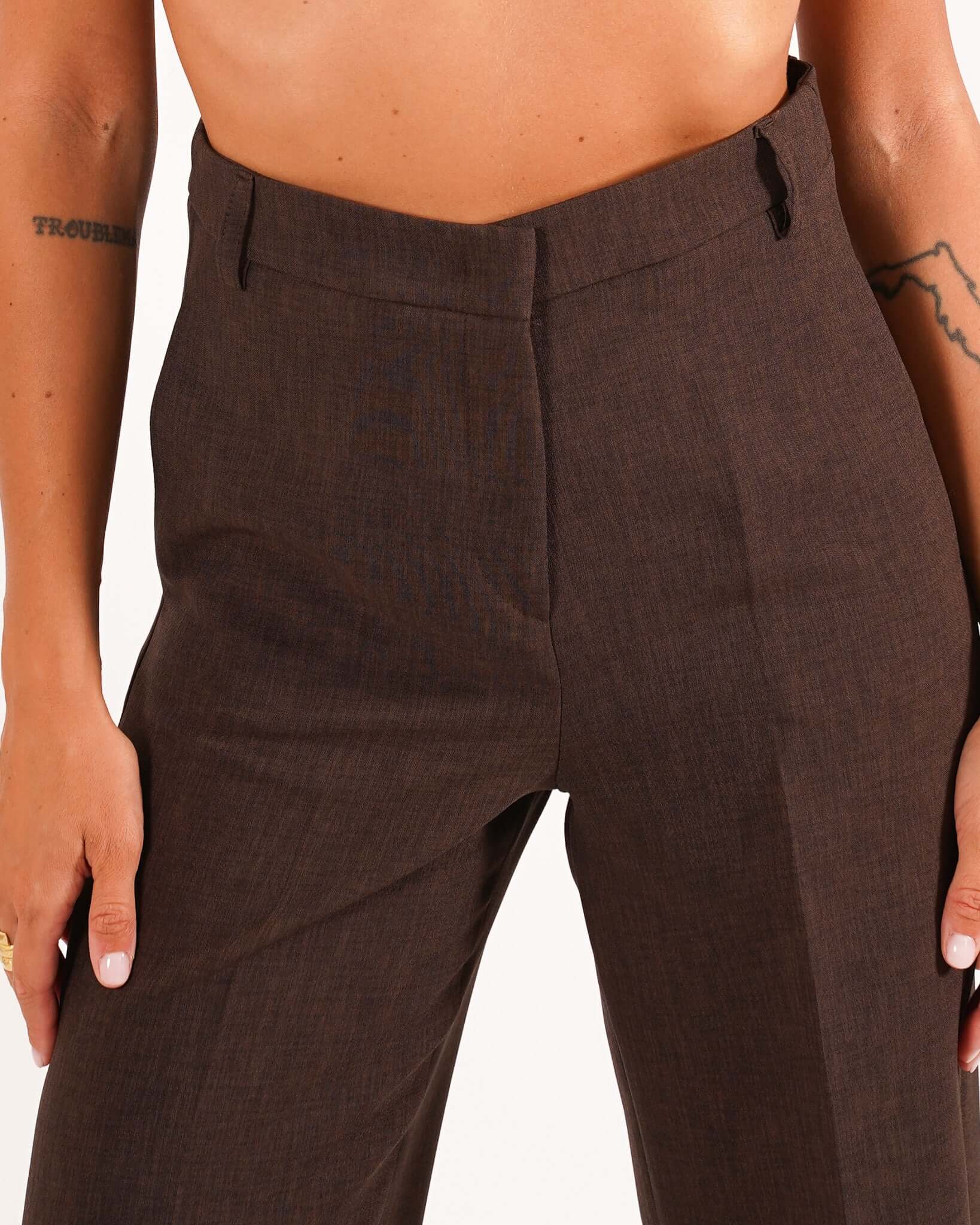 Pantaloni palazzo a vita alta in ecofibra – Giovanna