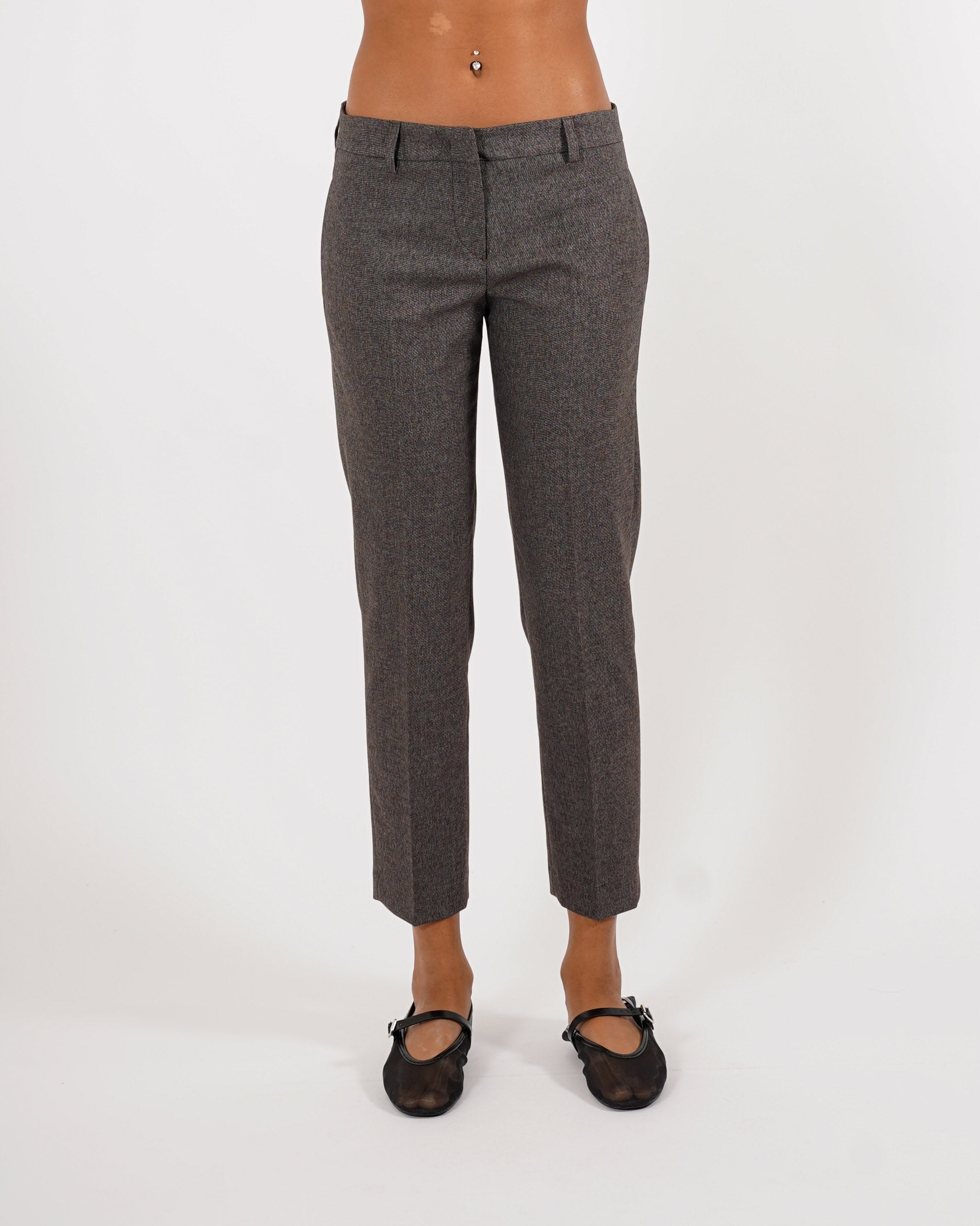 Pantaloni slim fit con bustino in fresco lana - Milena