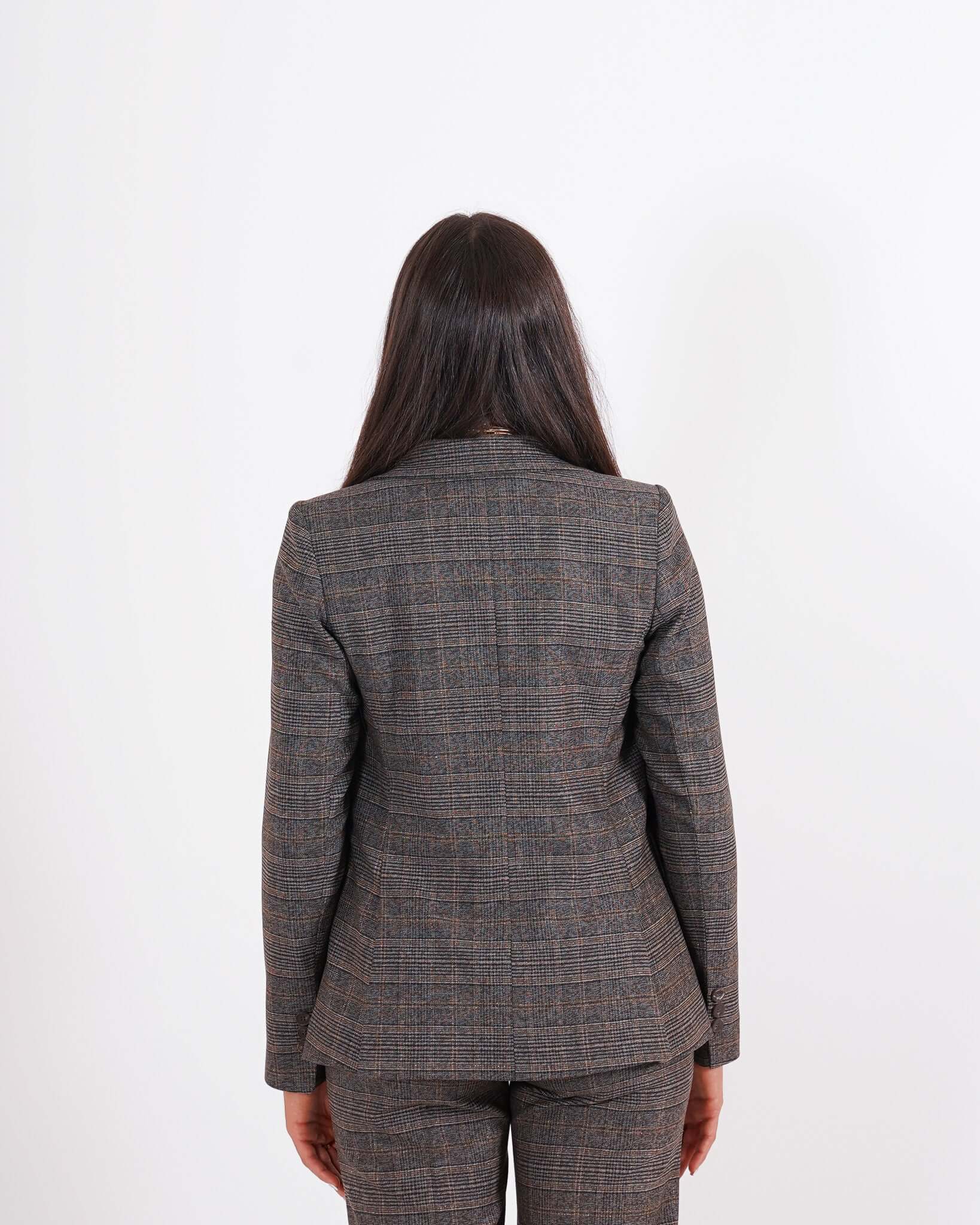 Giacca doppiopetto fantasia check in eco fibra - Di Caprio - Hope Fashion