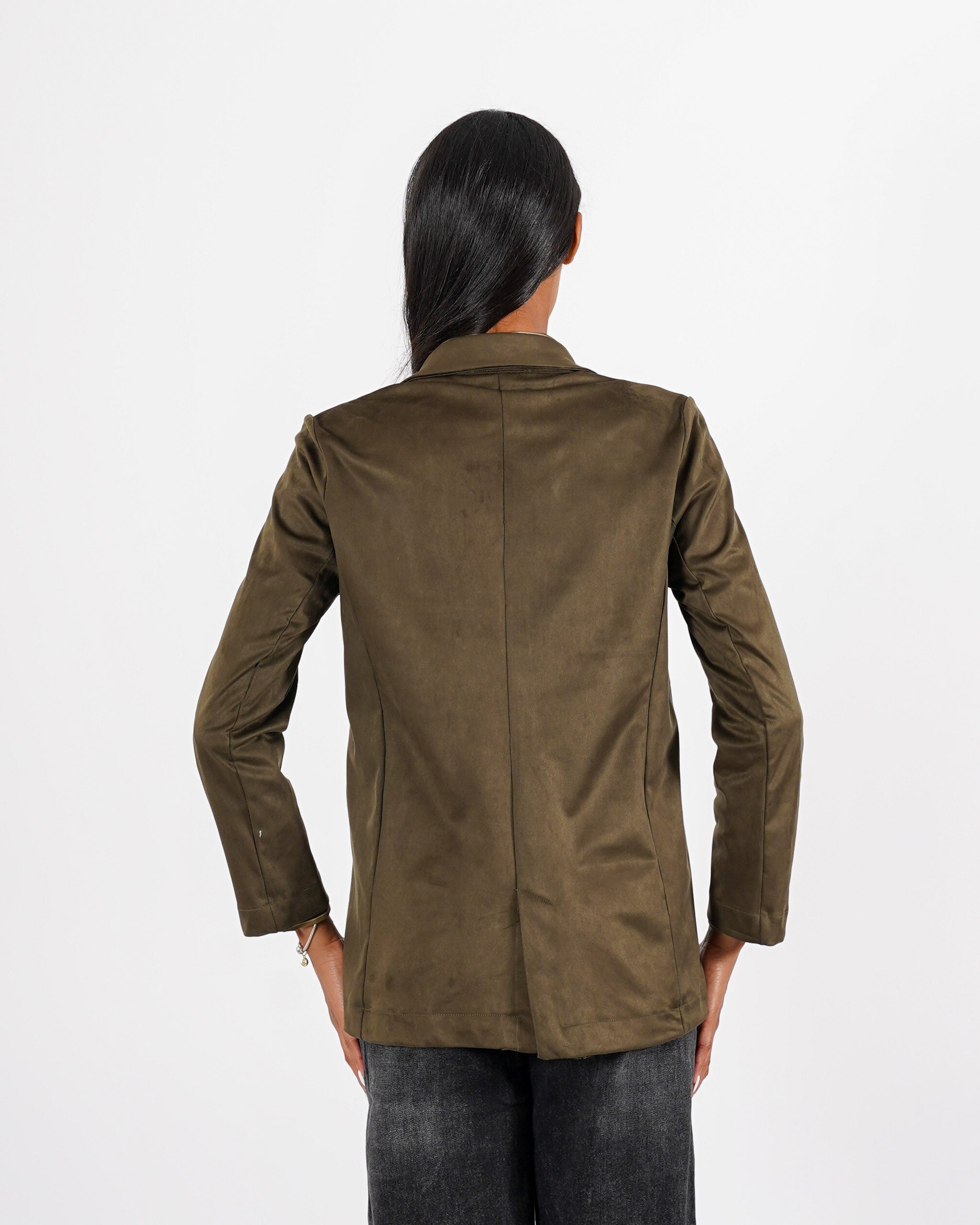 Blazer monopetto in tessuto eco camoscio - Blinken