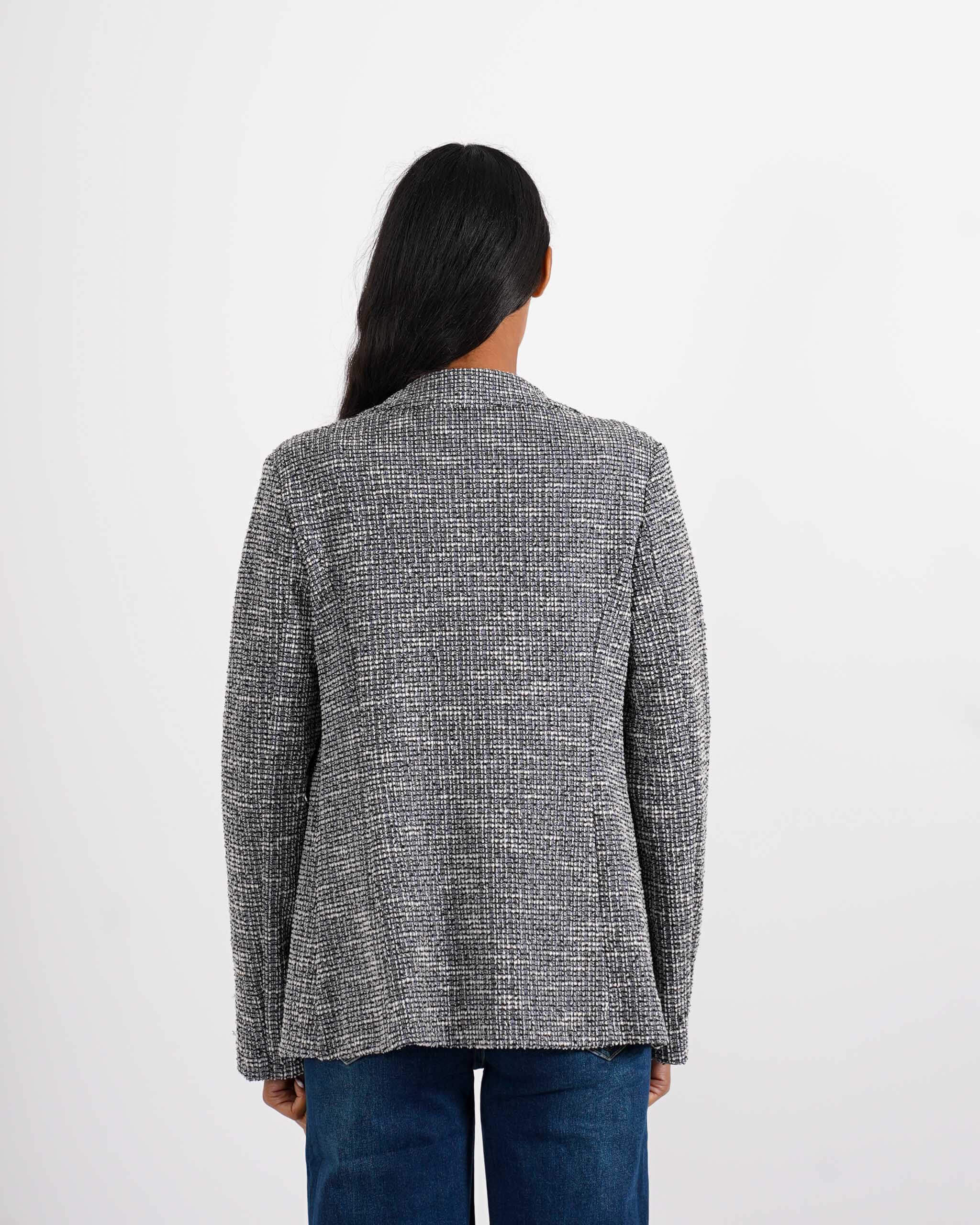 Giacca aperta slim fit con micropaillettes in tessuto tweeed - Willis - Hope Fashion