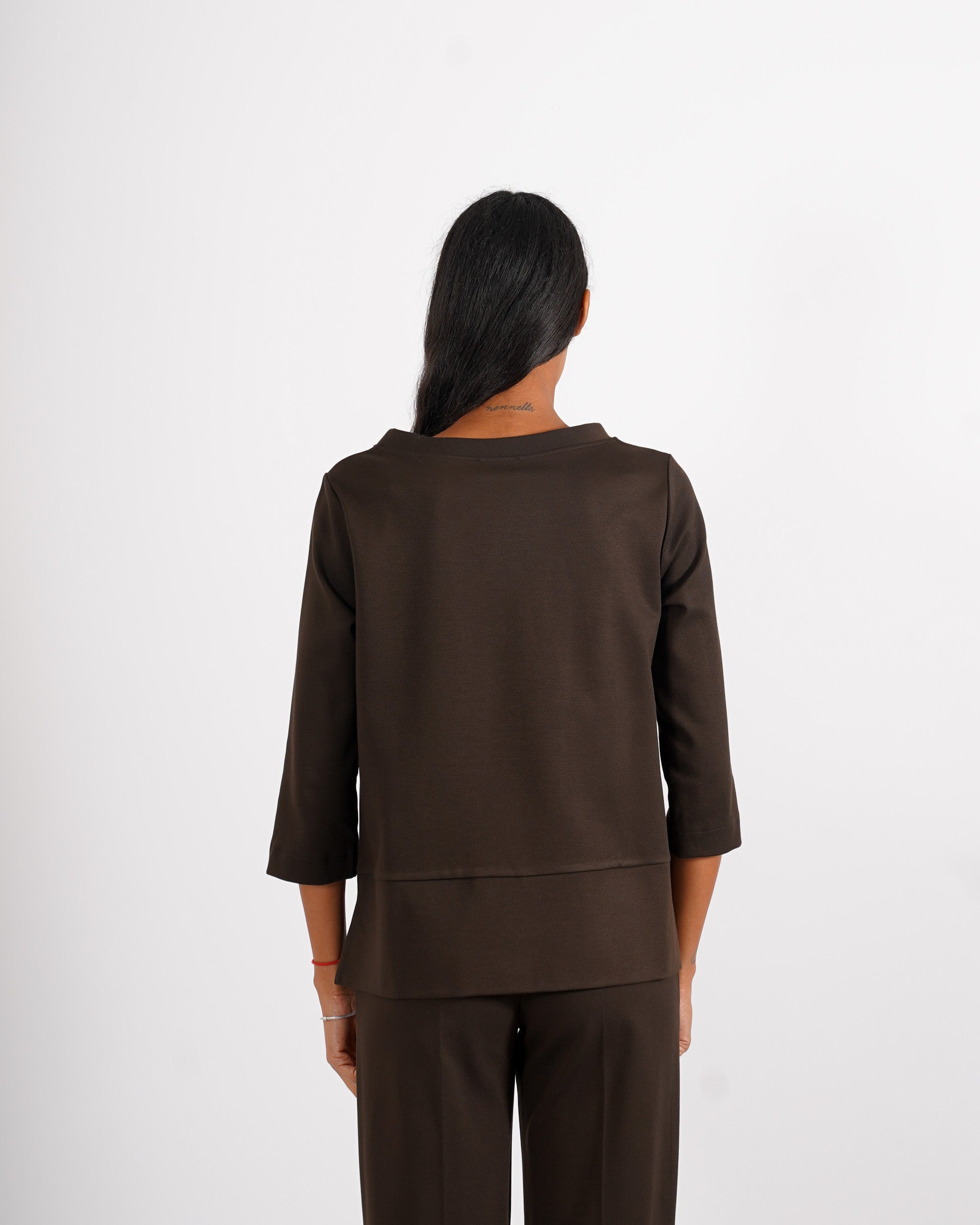 Felpa over con collo a cratere in punto stoffa light soft touch - Cassibile