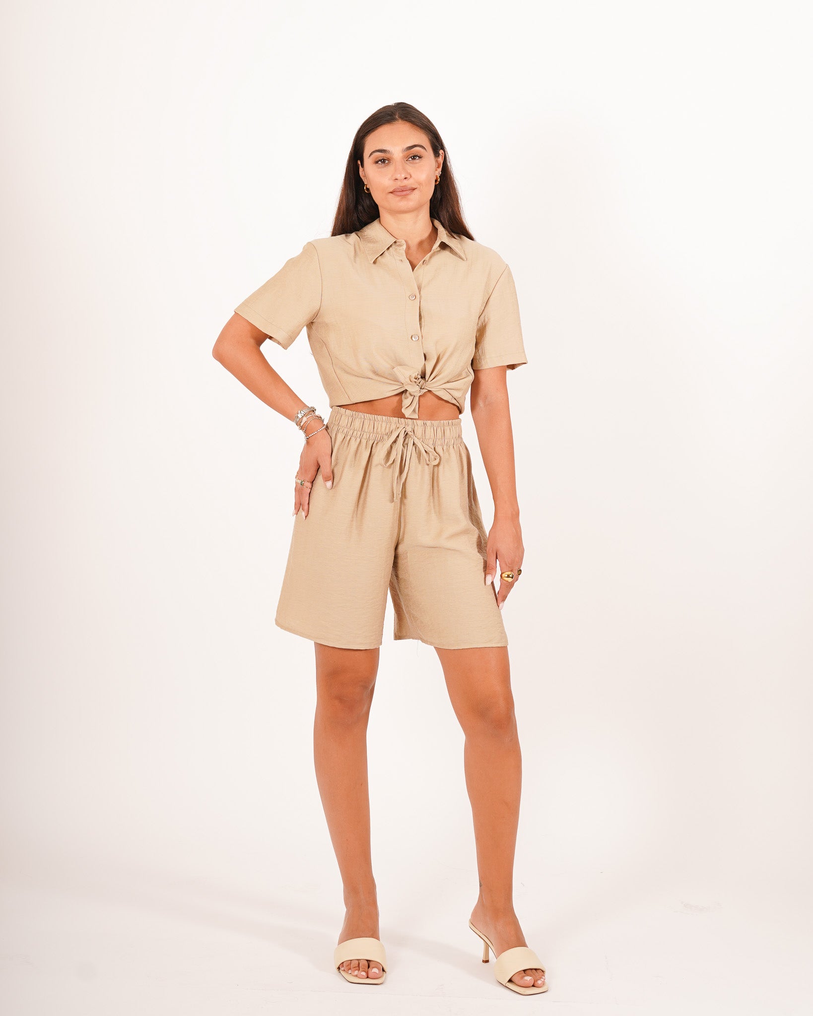 Coordinato camicia con nodo e bermuda - Antioca
