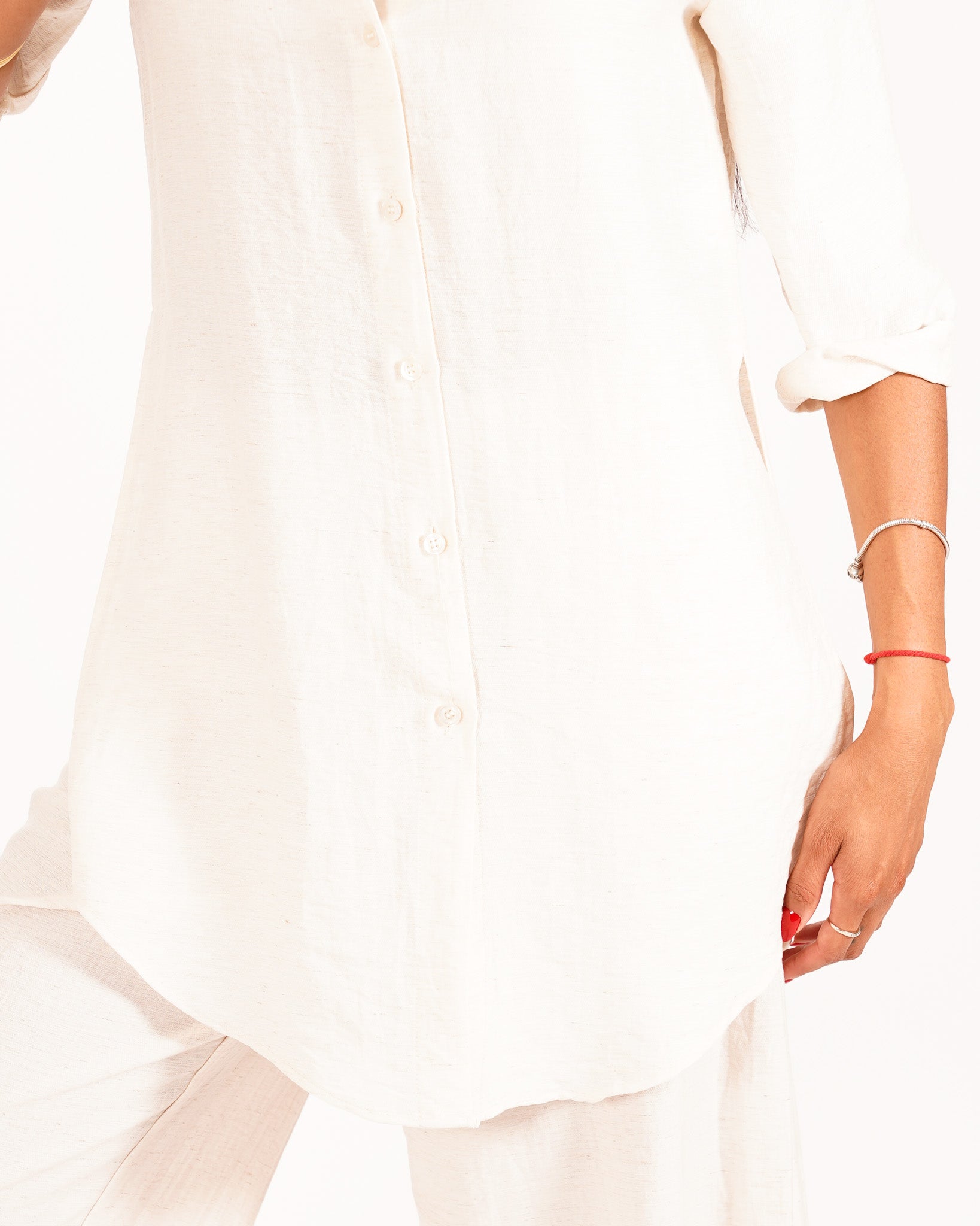 Coordinato camicia over con spacchi laterali e pantaloni fluidi - Masseria