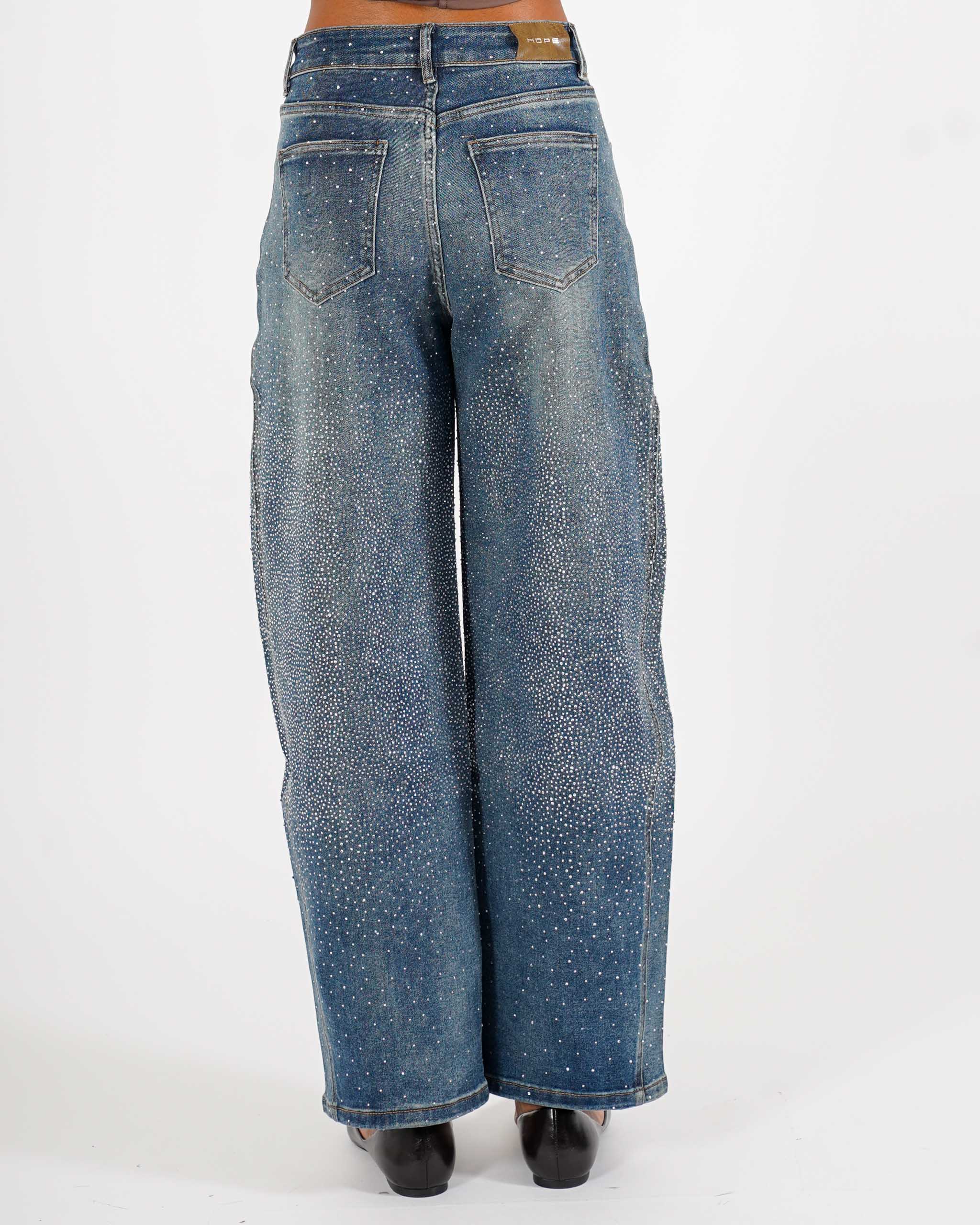 Jeans balloon fit in tela denim con applicazioni - Angela
