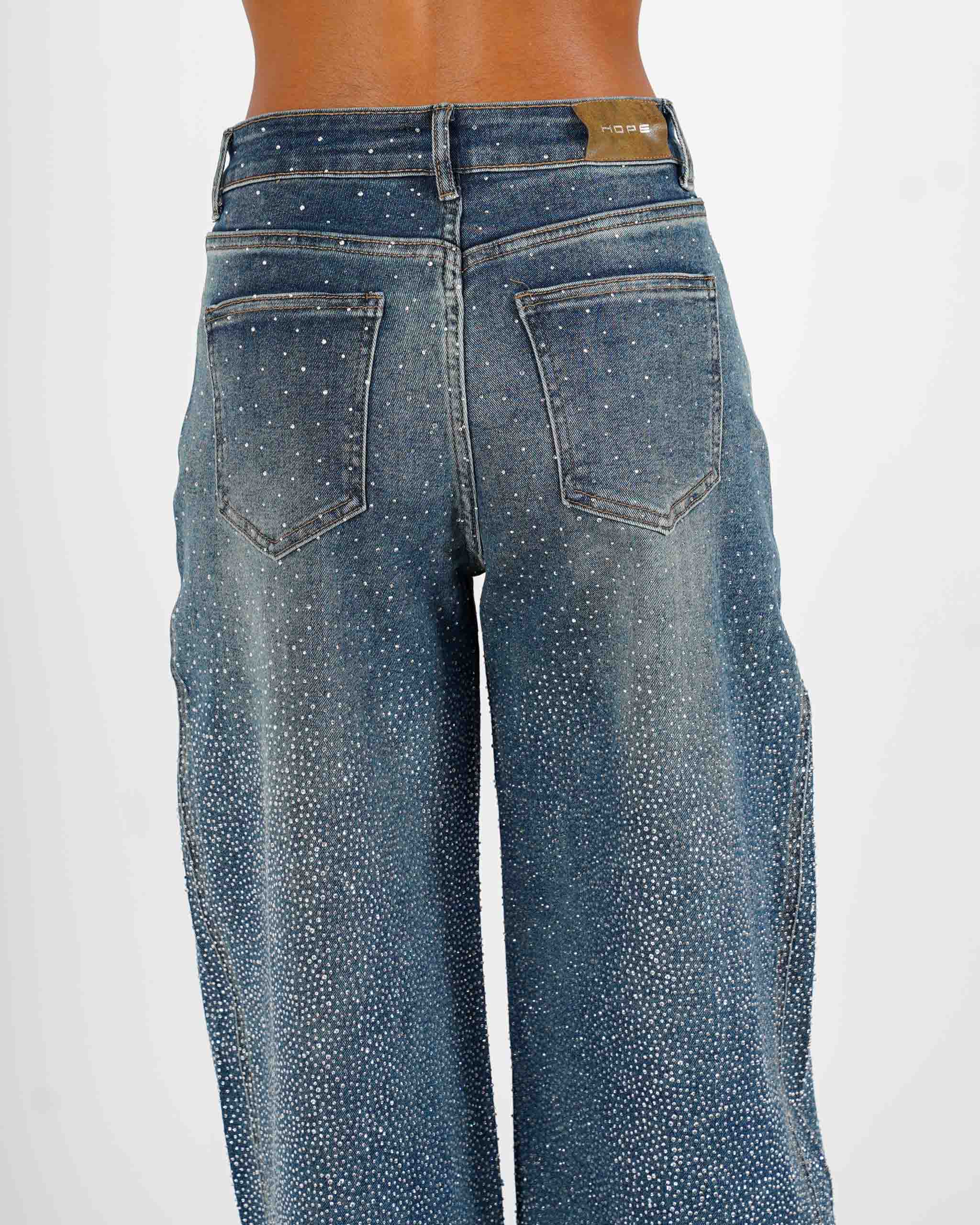 Jeans balloon fit in tela denim con applicazioni - Angela