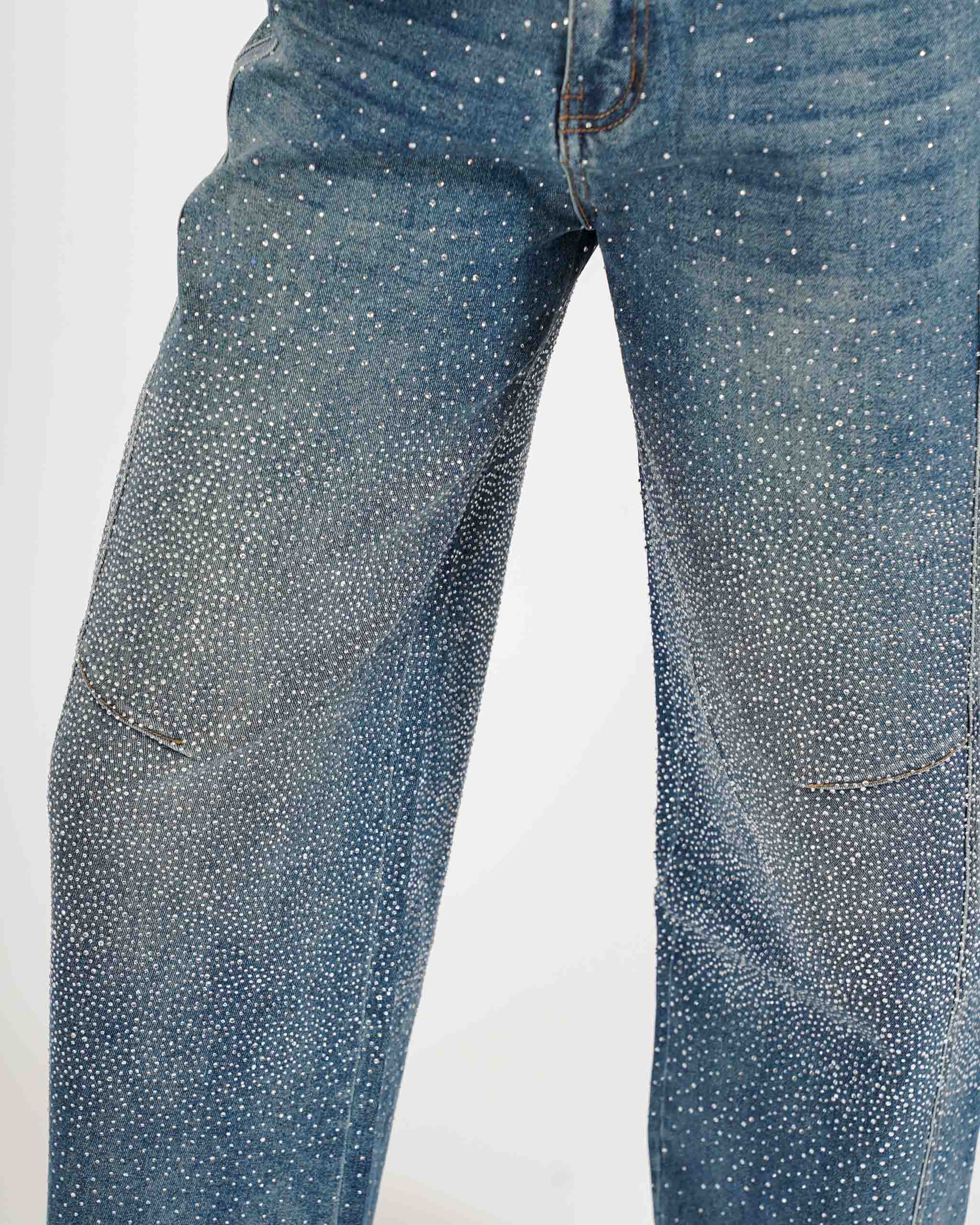 Jeans balloon fit in tela denim con applicazioni - Angela