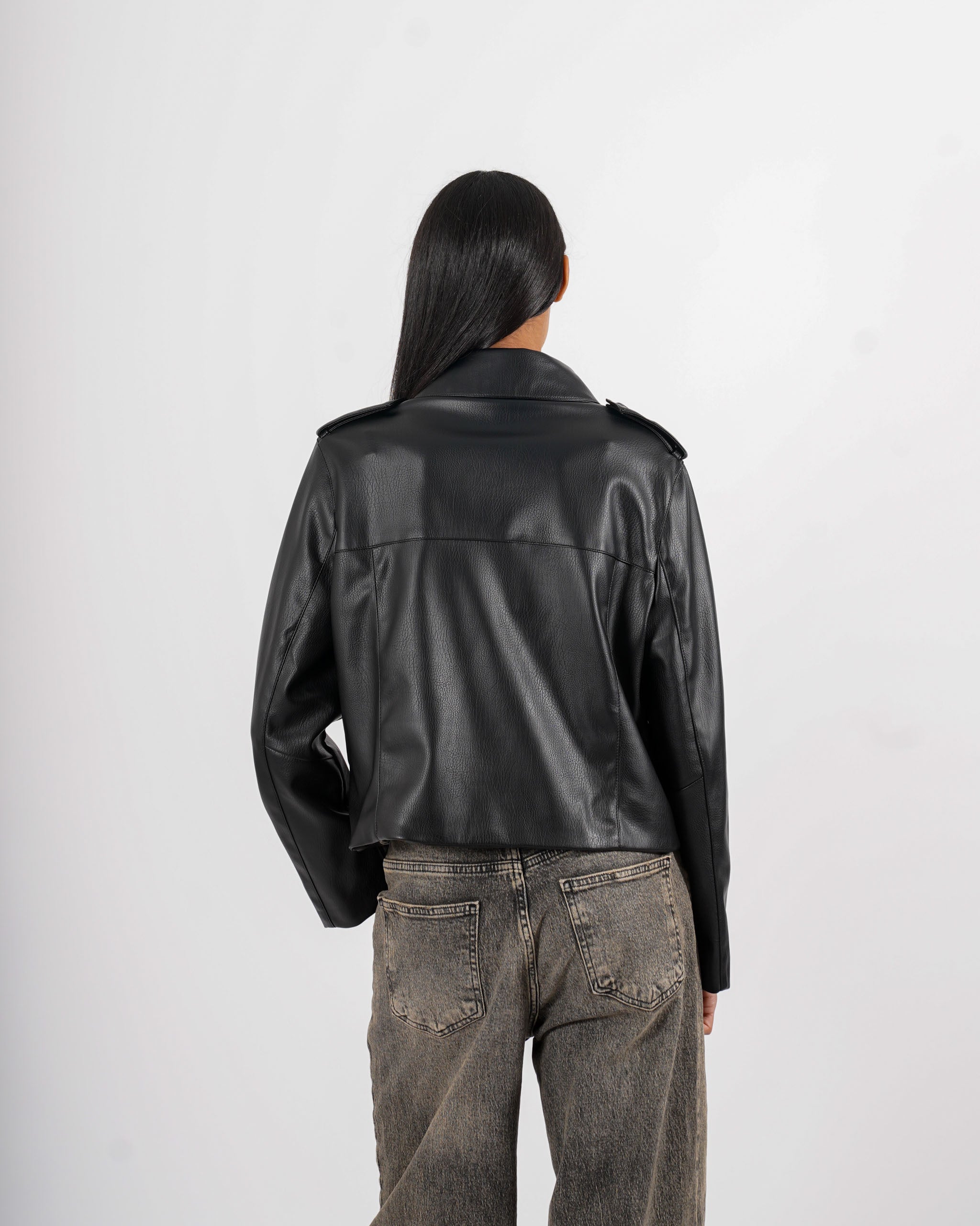 Bomber con zip in ecopelle - Consolata