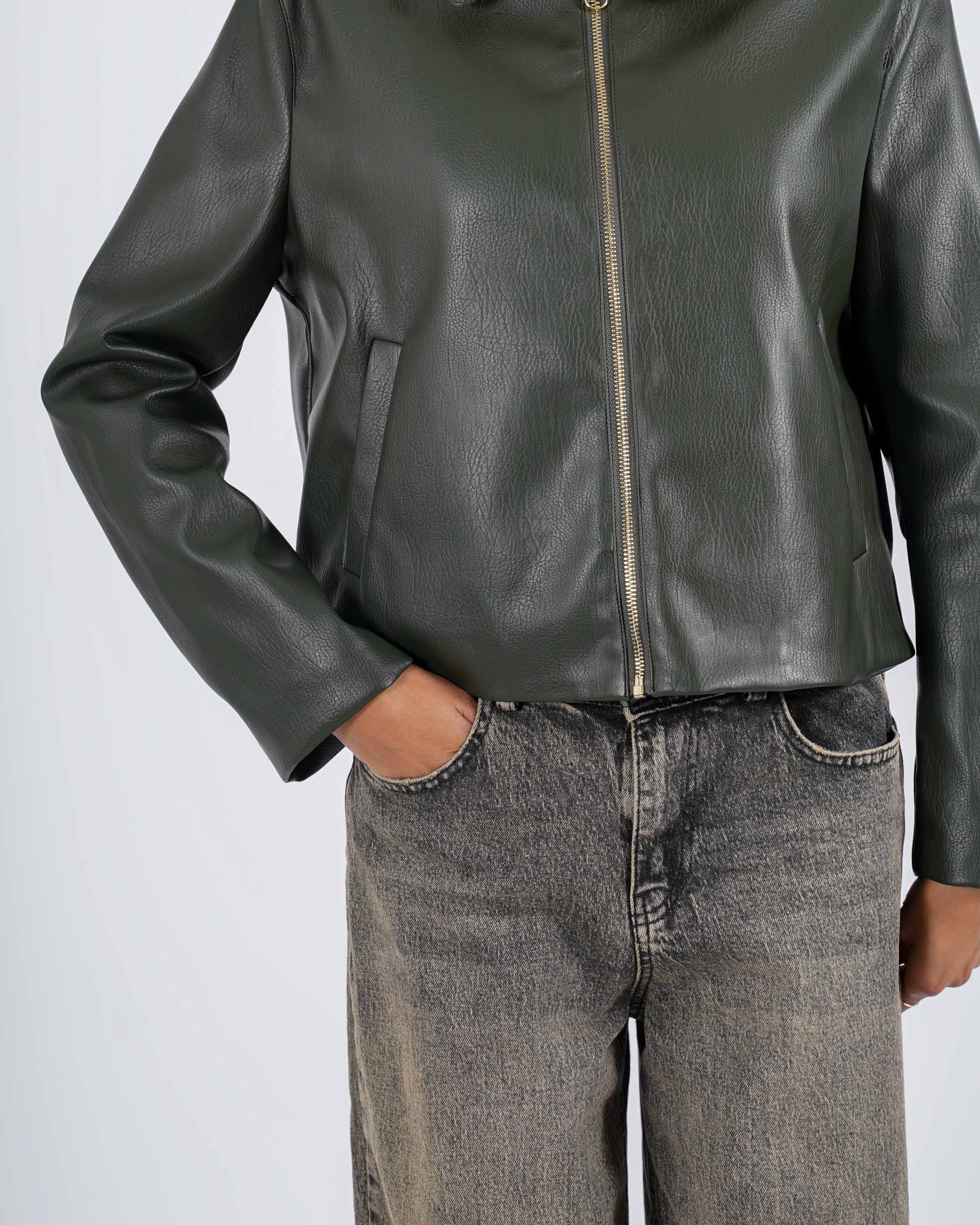 Bomber con zip in ecopelle - Consolata