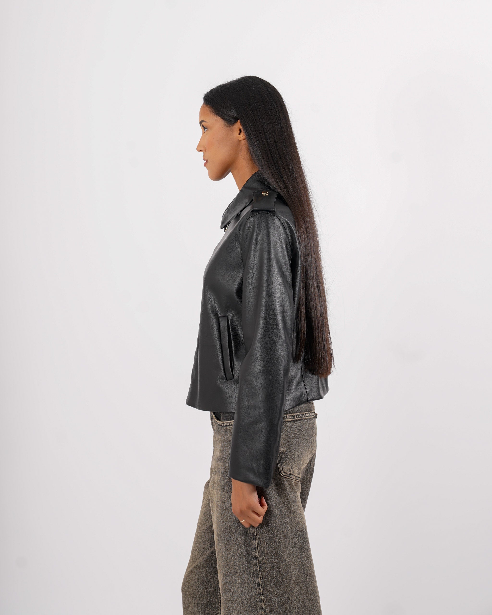 Bomber con zip in ecopelle - Consolata