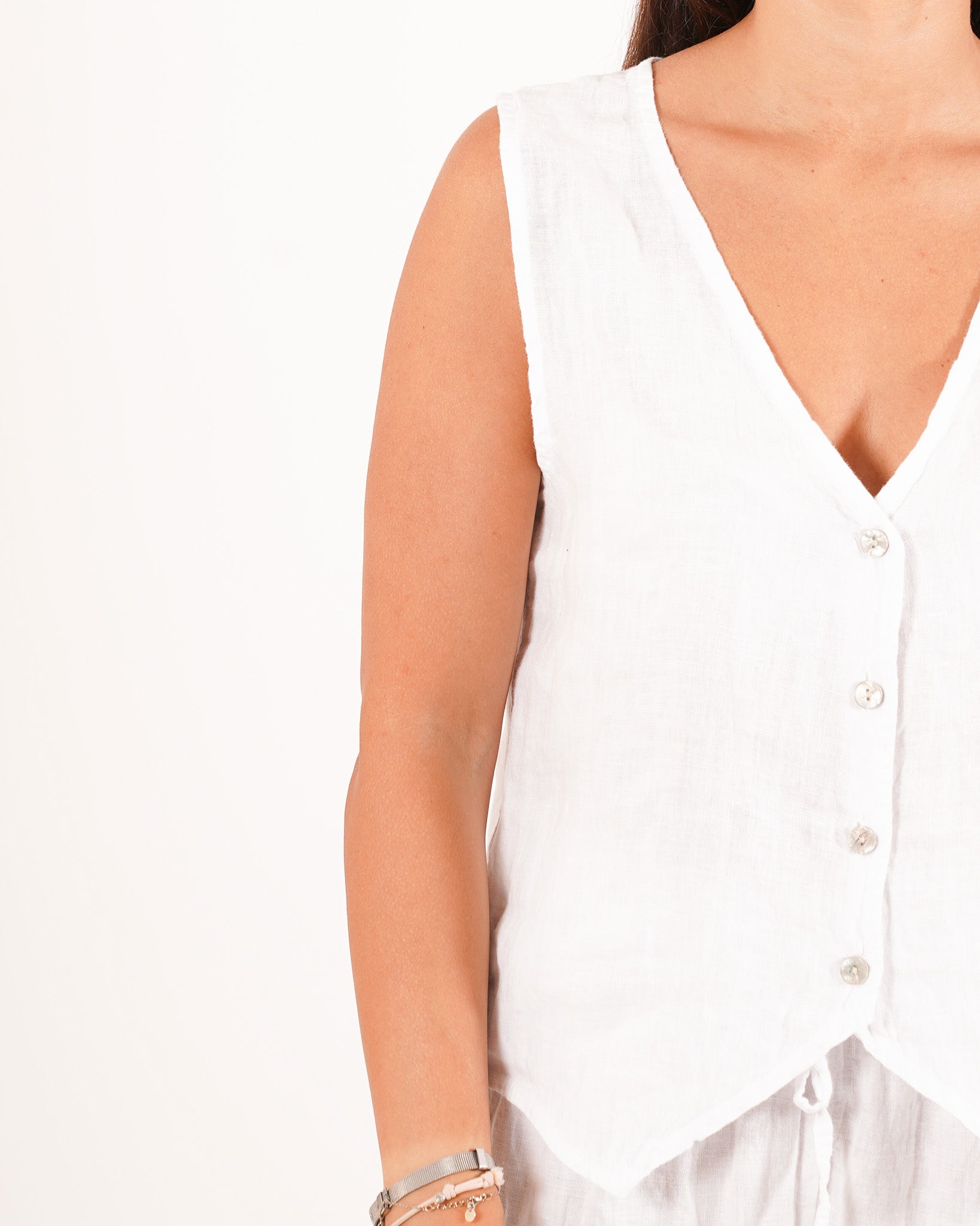 Gilet monopetto in lino - Mazzarri