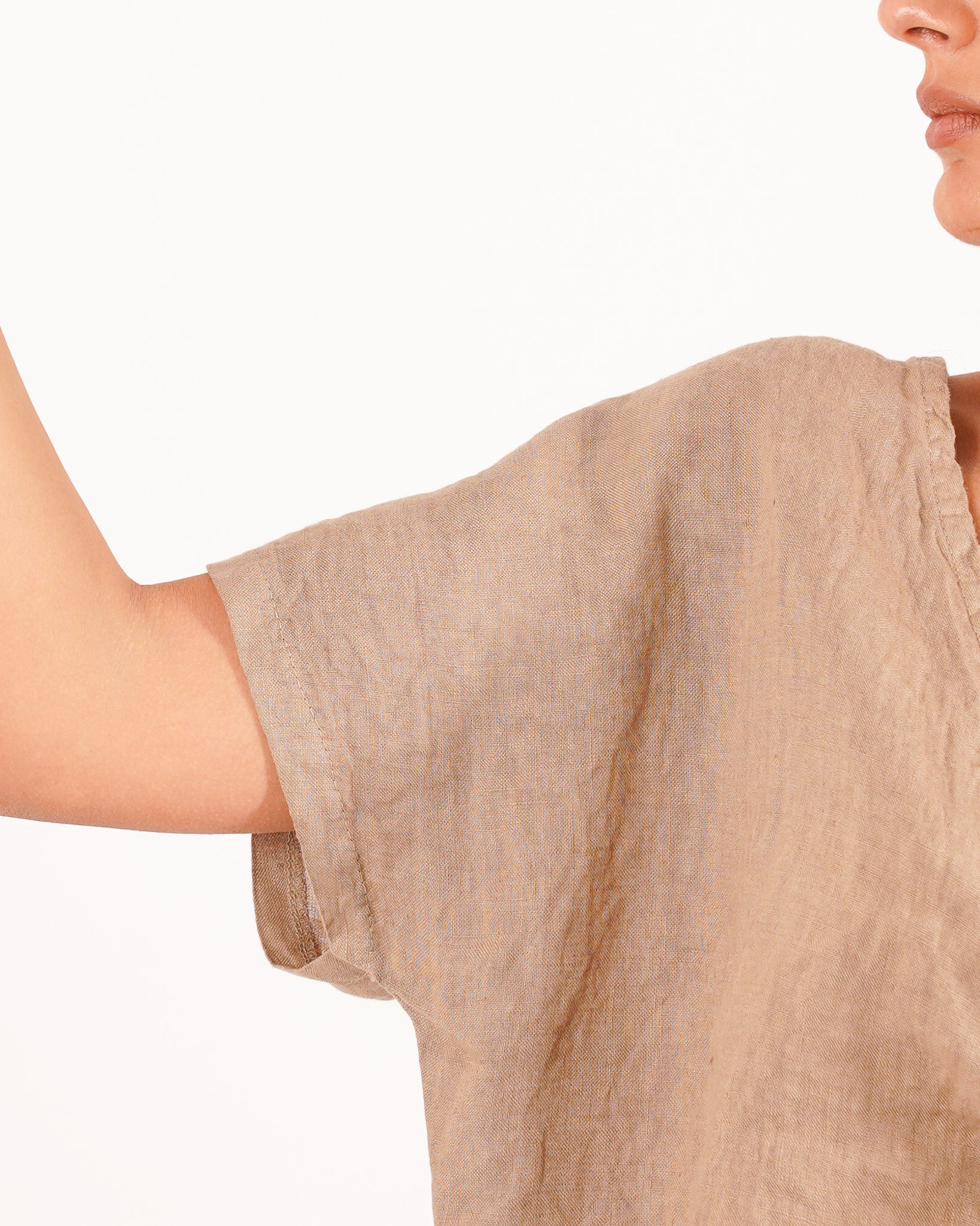 Blusa scollo a v con coulisse frontale - Annunziata