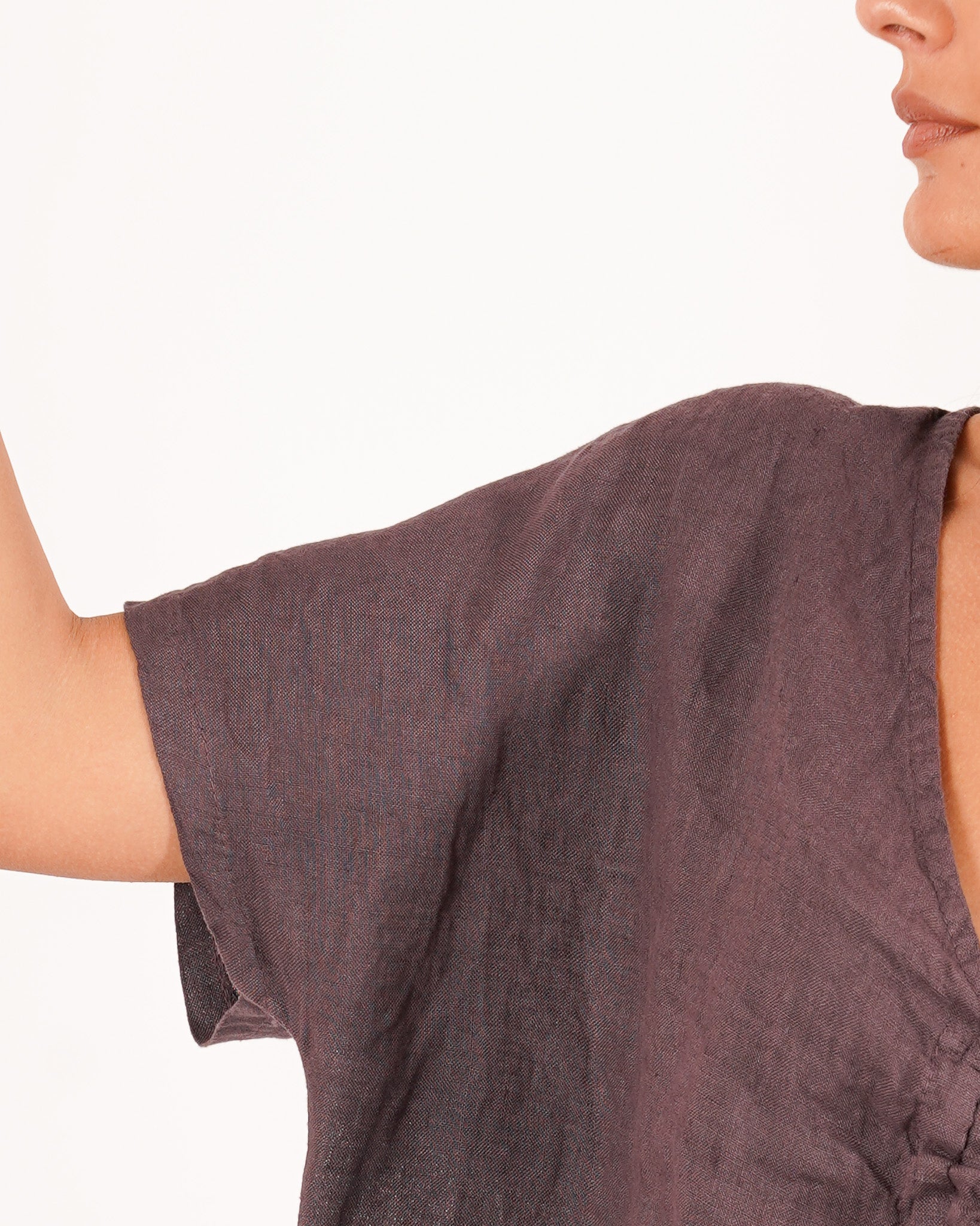 Blusa scollo a v con coulisse frontale - Annunziata