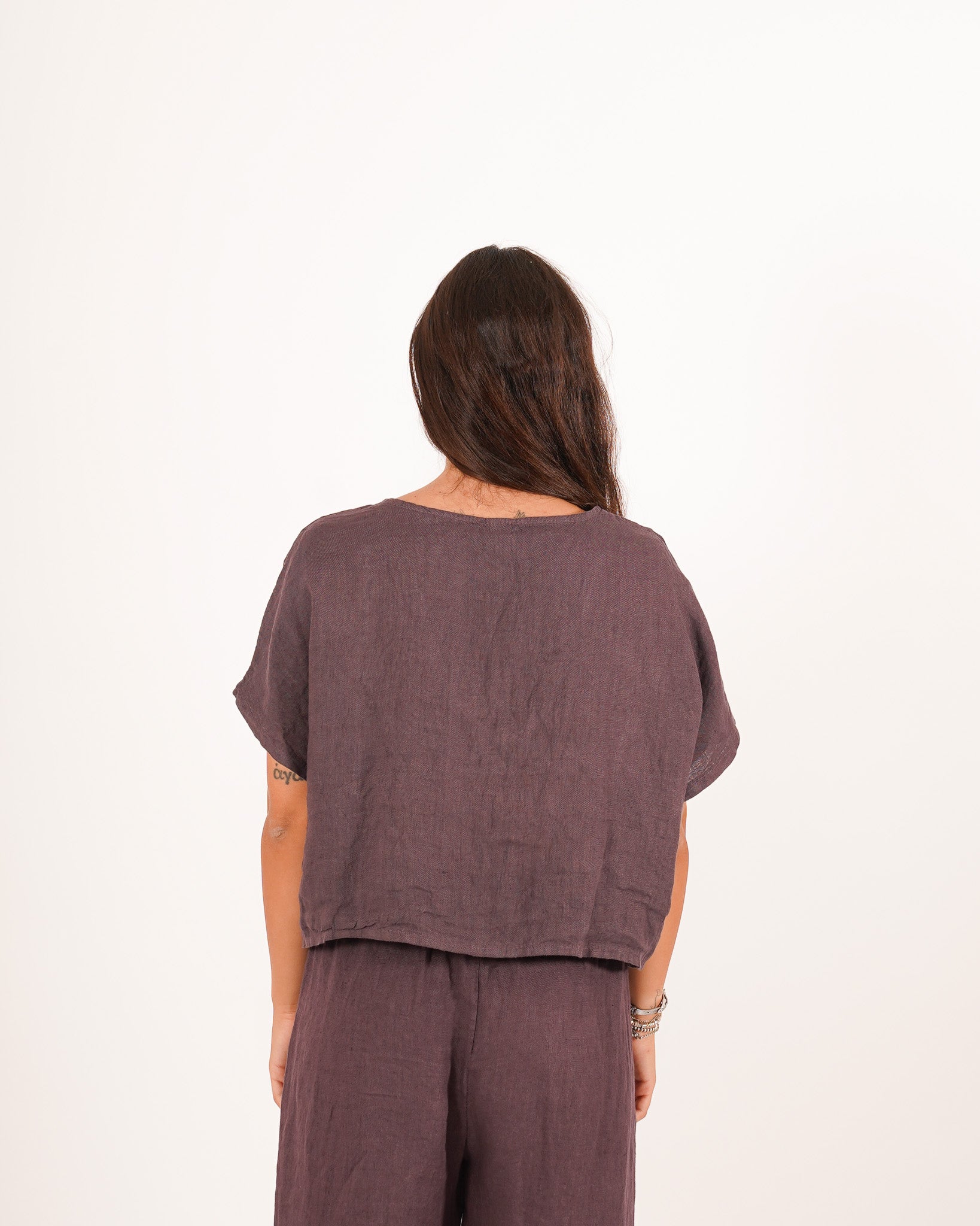 Blusa scollo a v con coulisse frontale - Annunziata