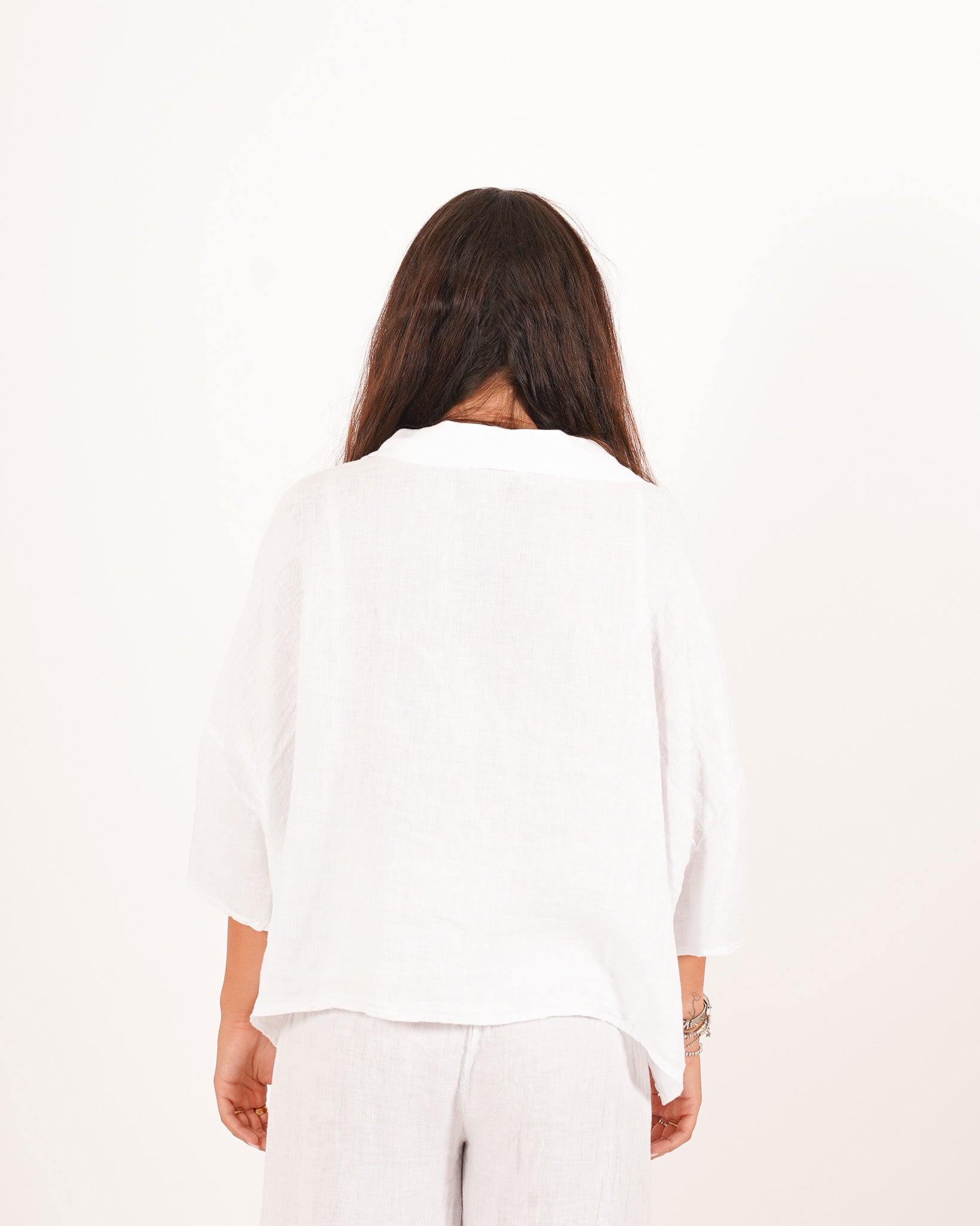 Camicia manica raglan in lino - Dominga