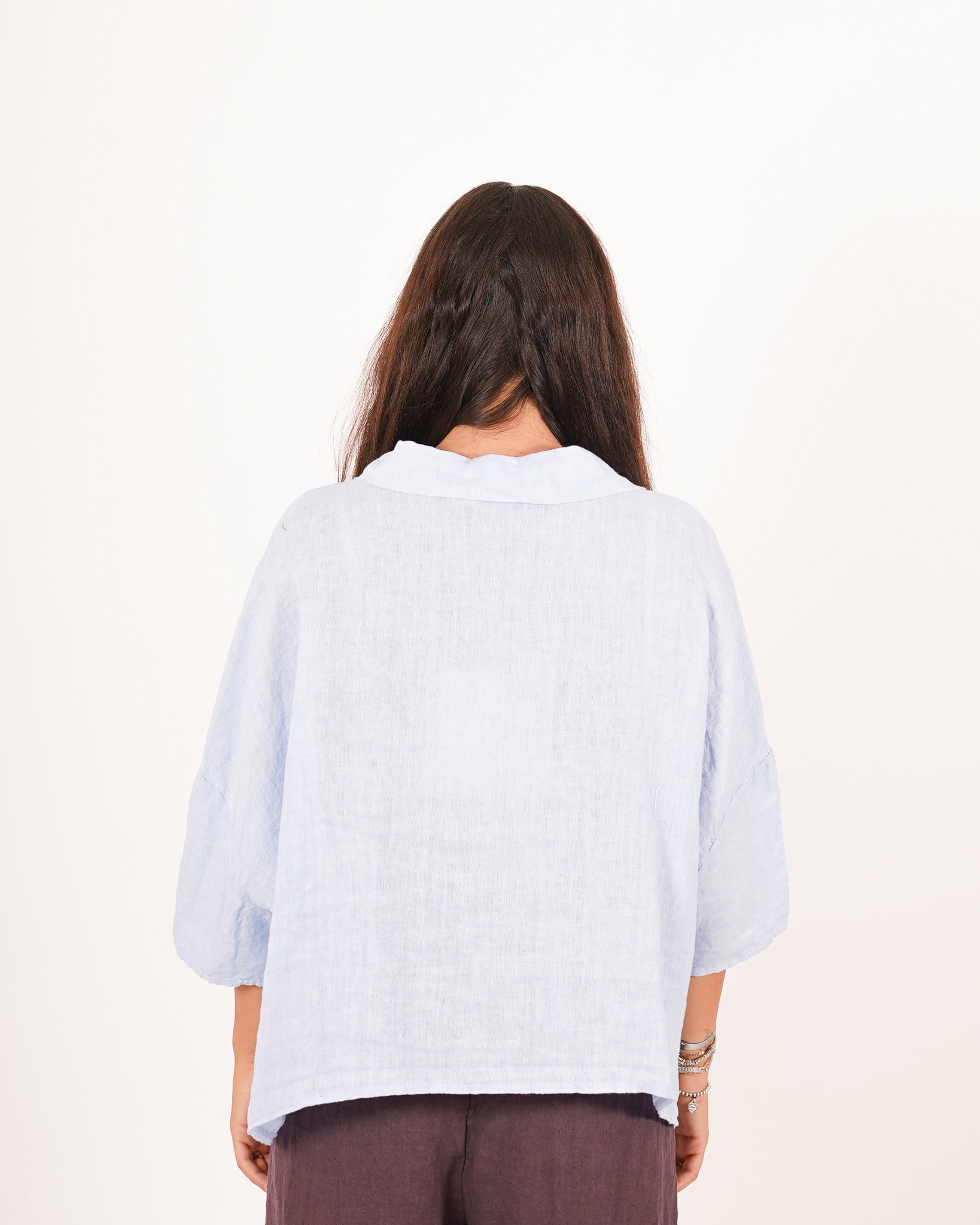 Camicia manica raglan in lino - Dominga