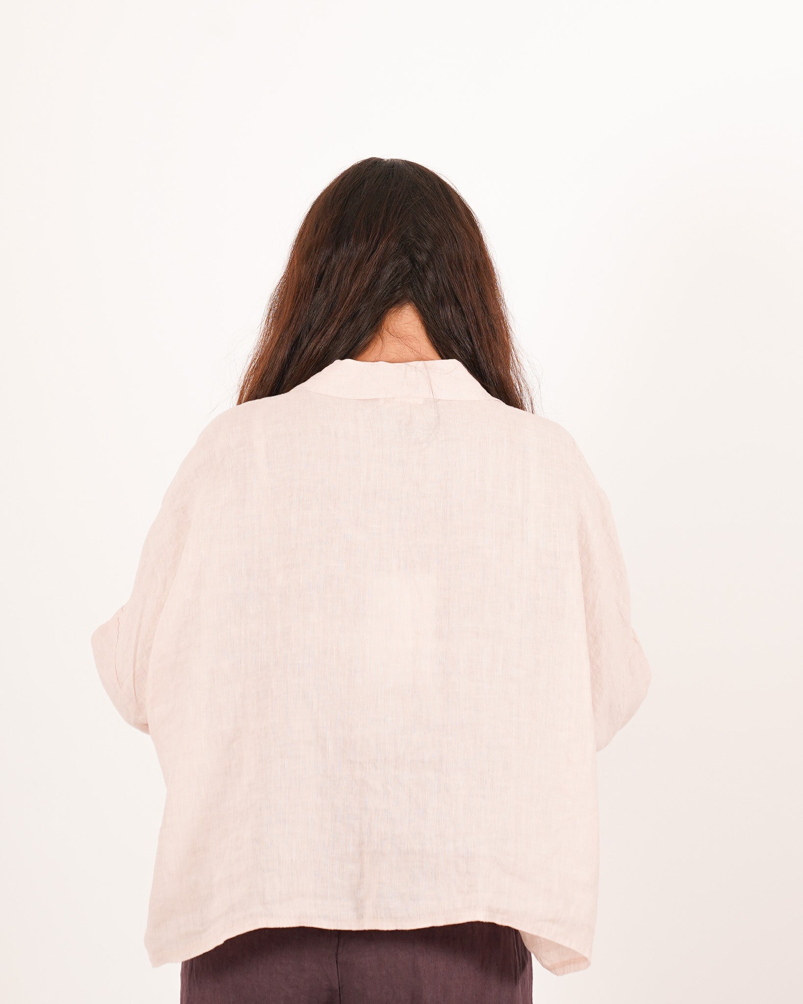 Camicia manica raglan in lino - Dominga
