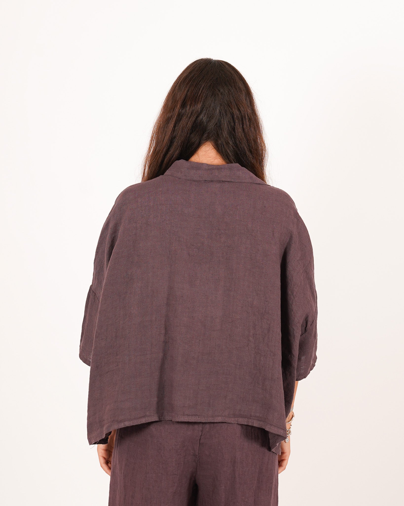 Camicia manica raglan in lino - Dominga