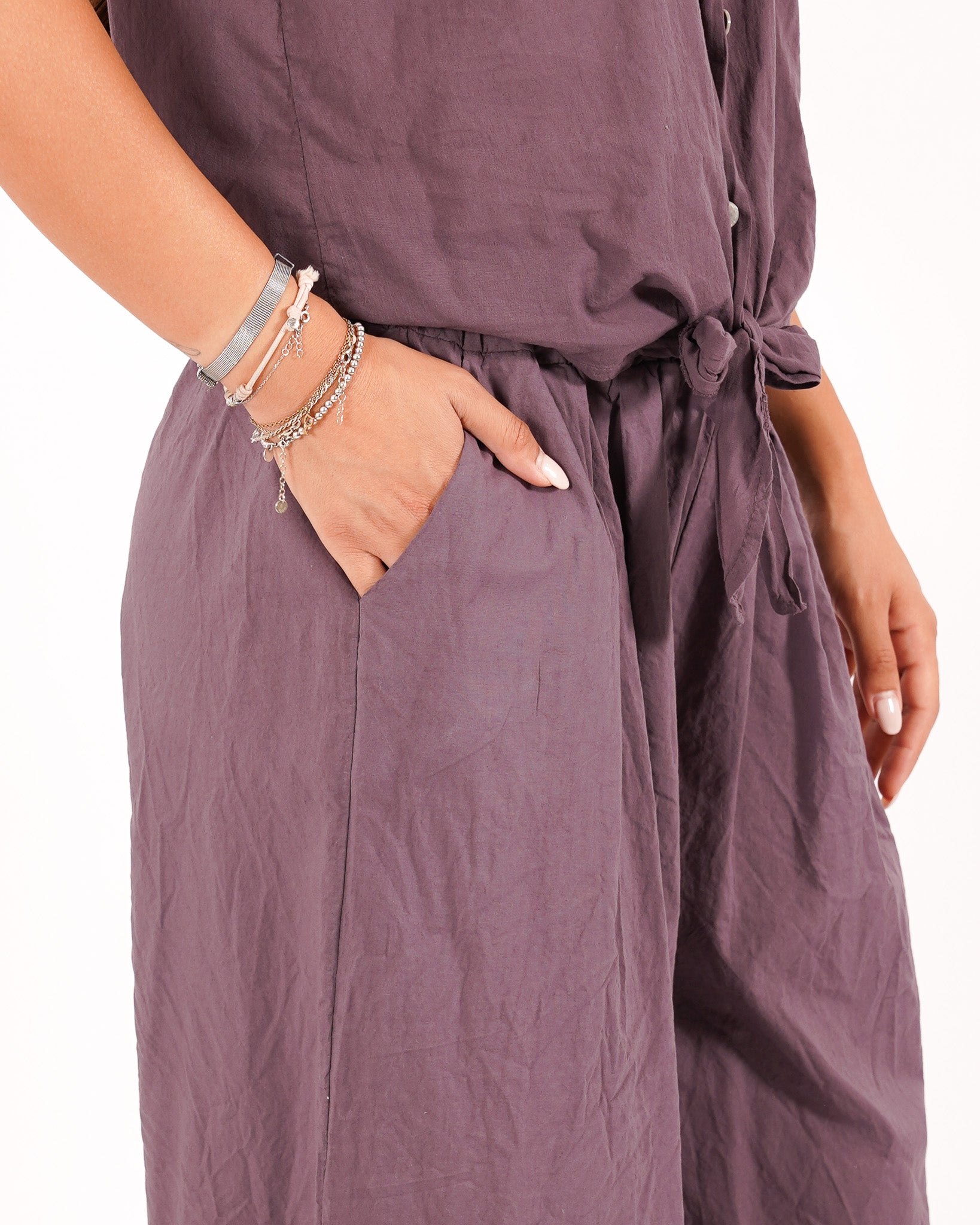 Coordinato camicia con nodo e pantaloni cropped - Dulcinea