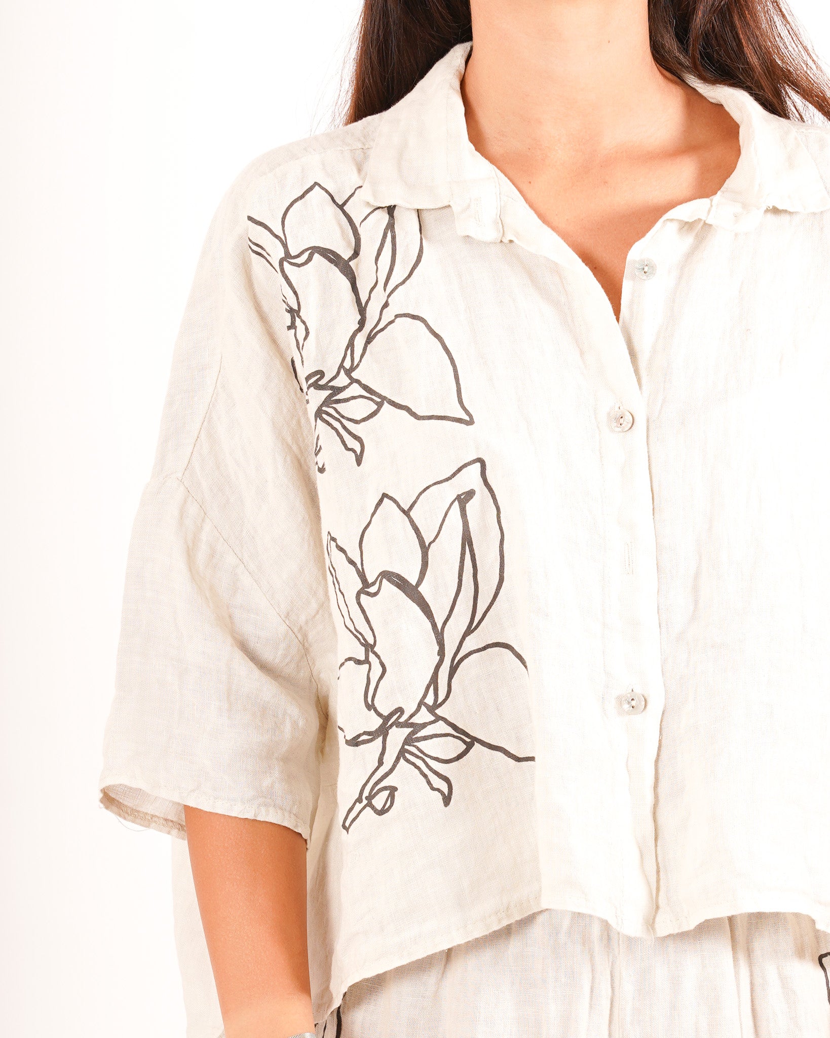 Coordinato camicia e pantaloni con disegno fiore - Corazon