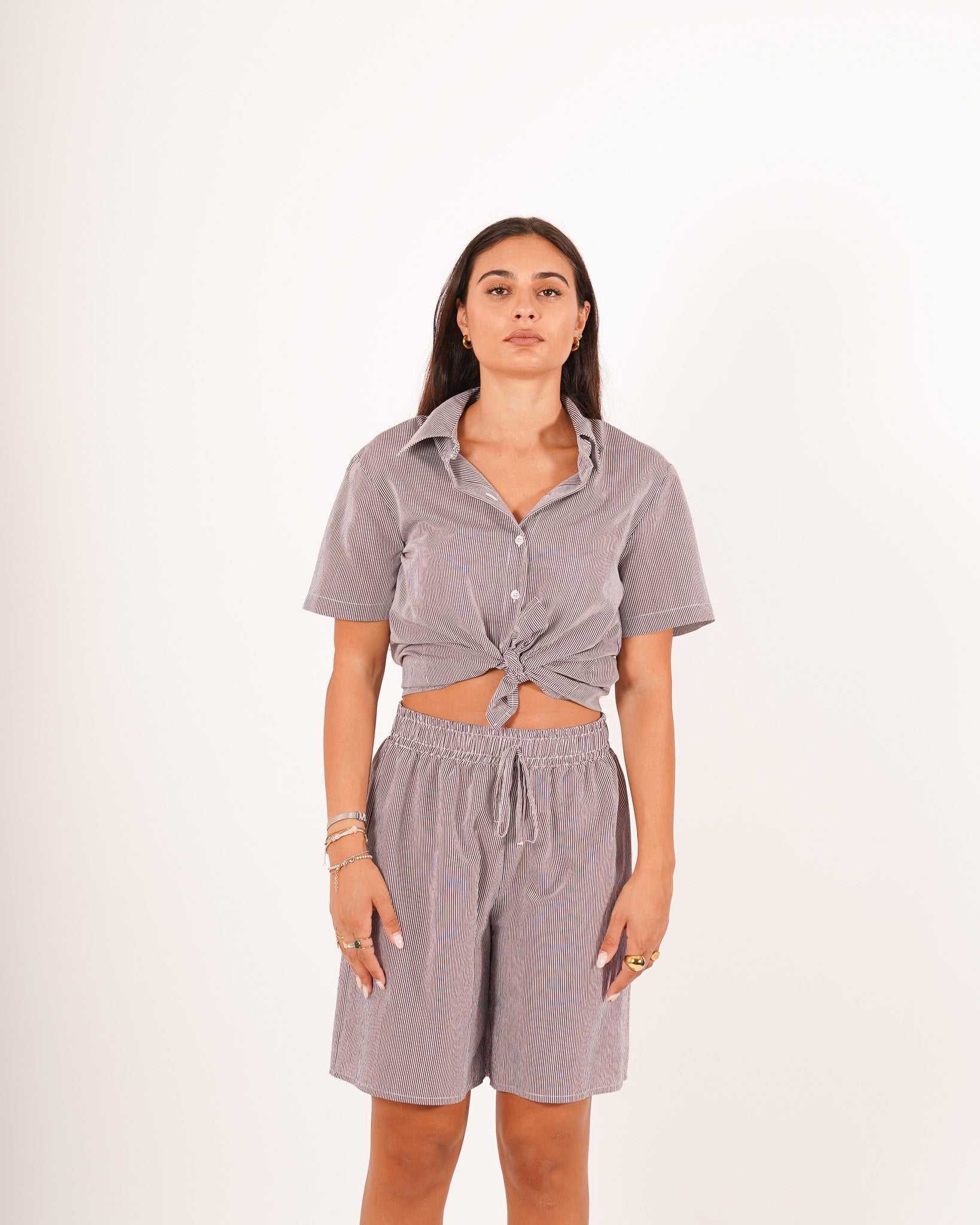Coordinato camicia con nodo e bermuda - Antioca