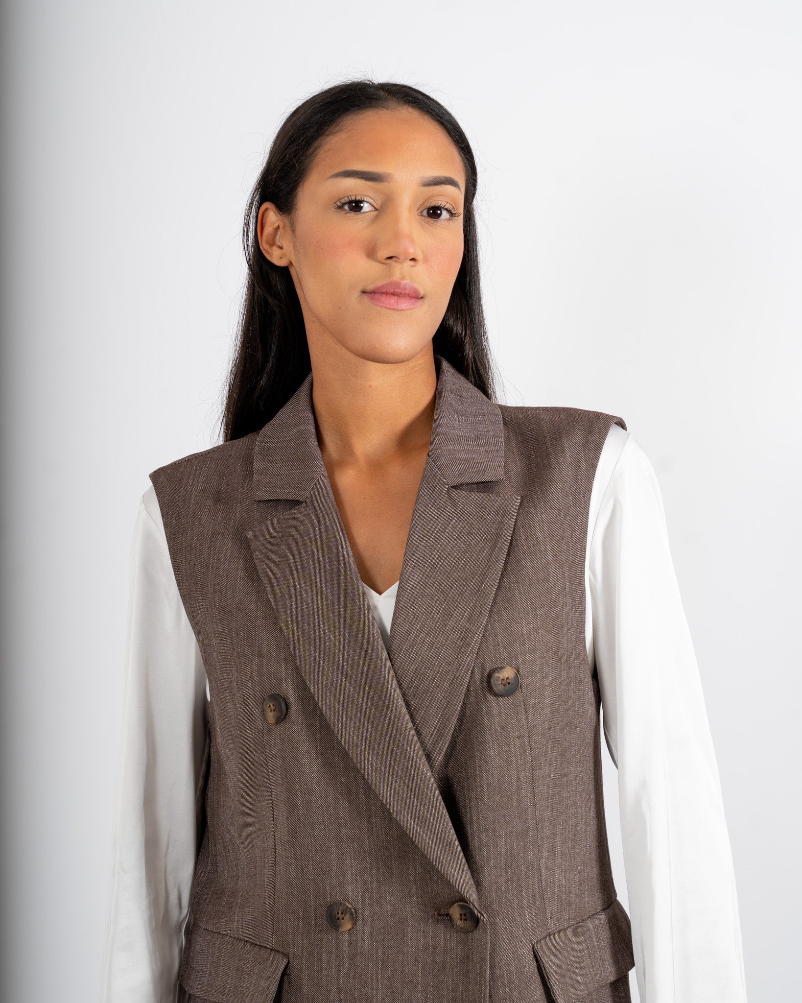 Gilet Doppiopetto con bottoni e tasche con pattina - Cannizara