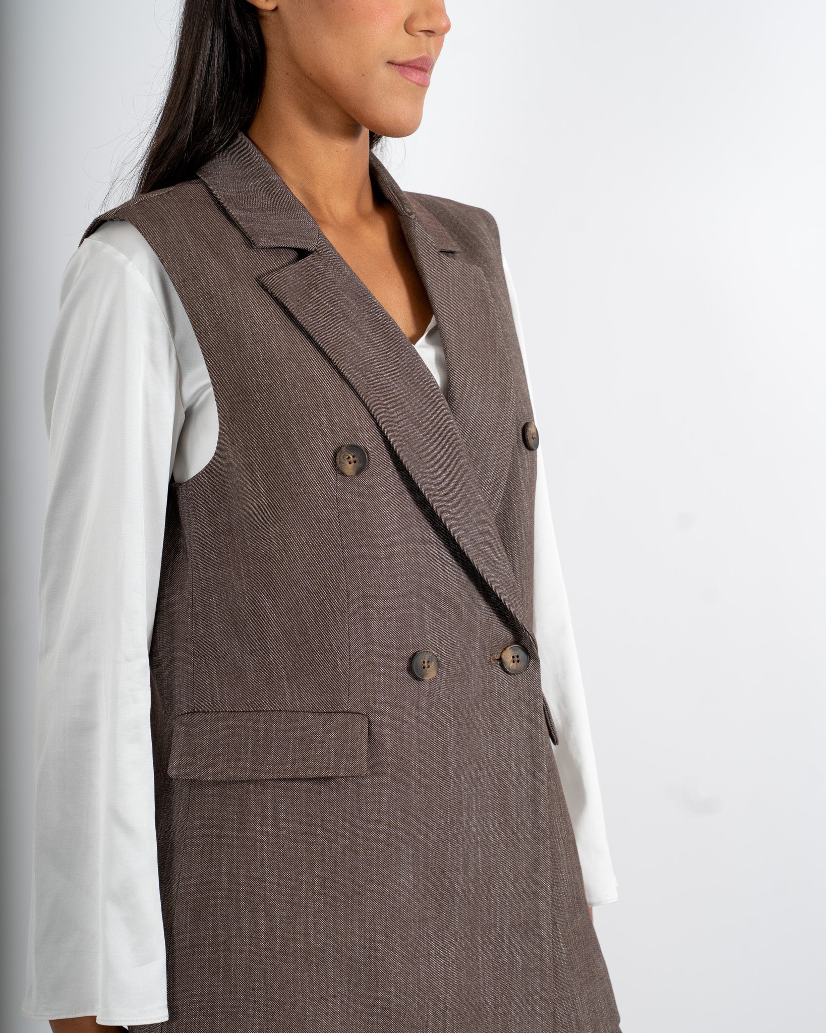Gilet Doppiopetto con bottoni e tasche con pattina - Cannizara