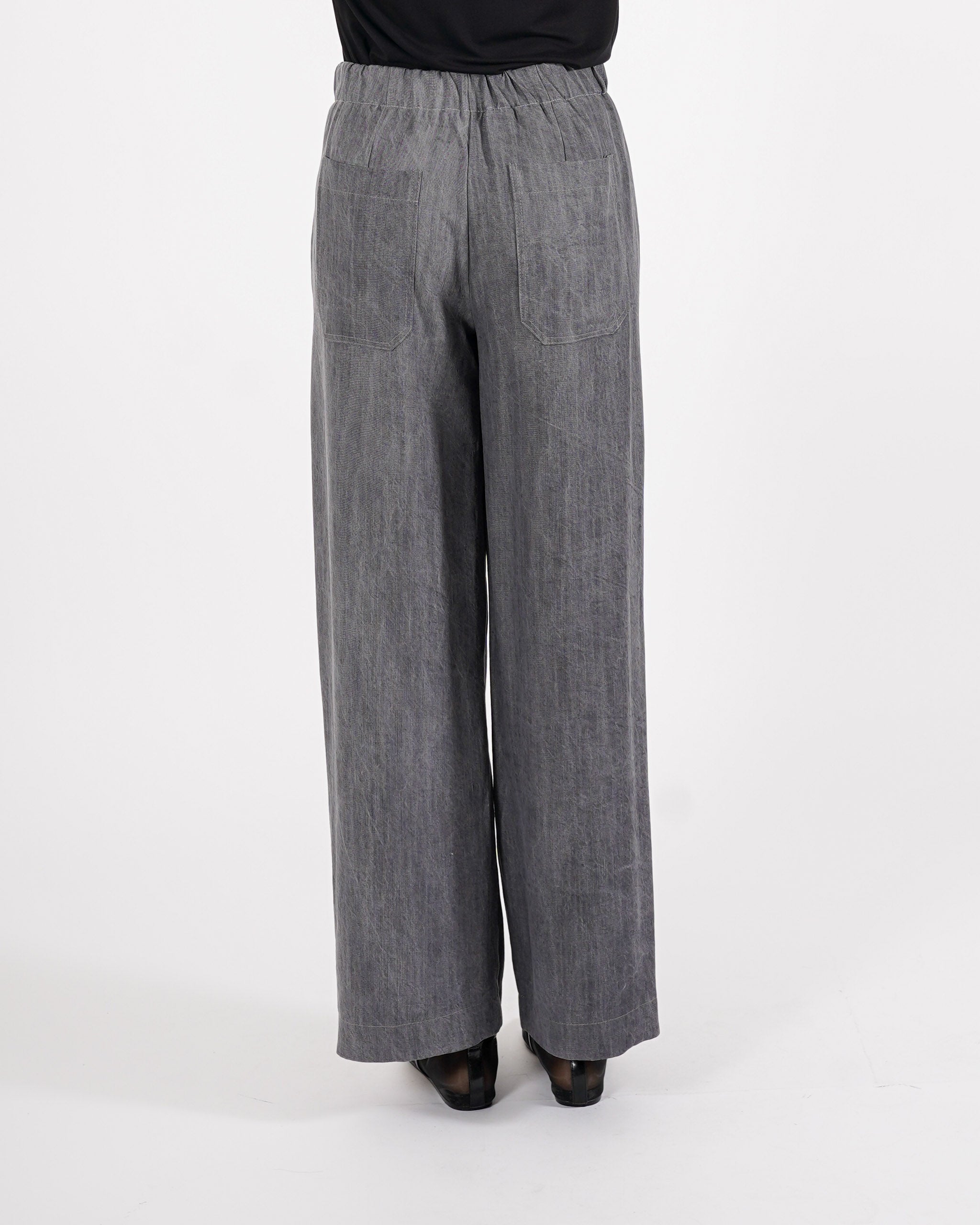Jeans stretch gamba larga con vita regolare - Agata