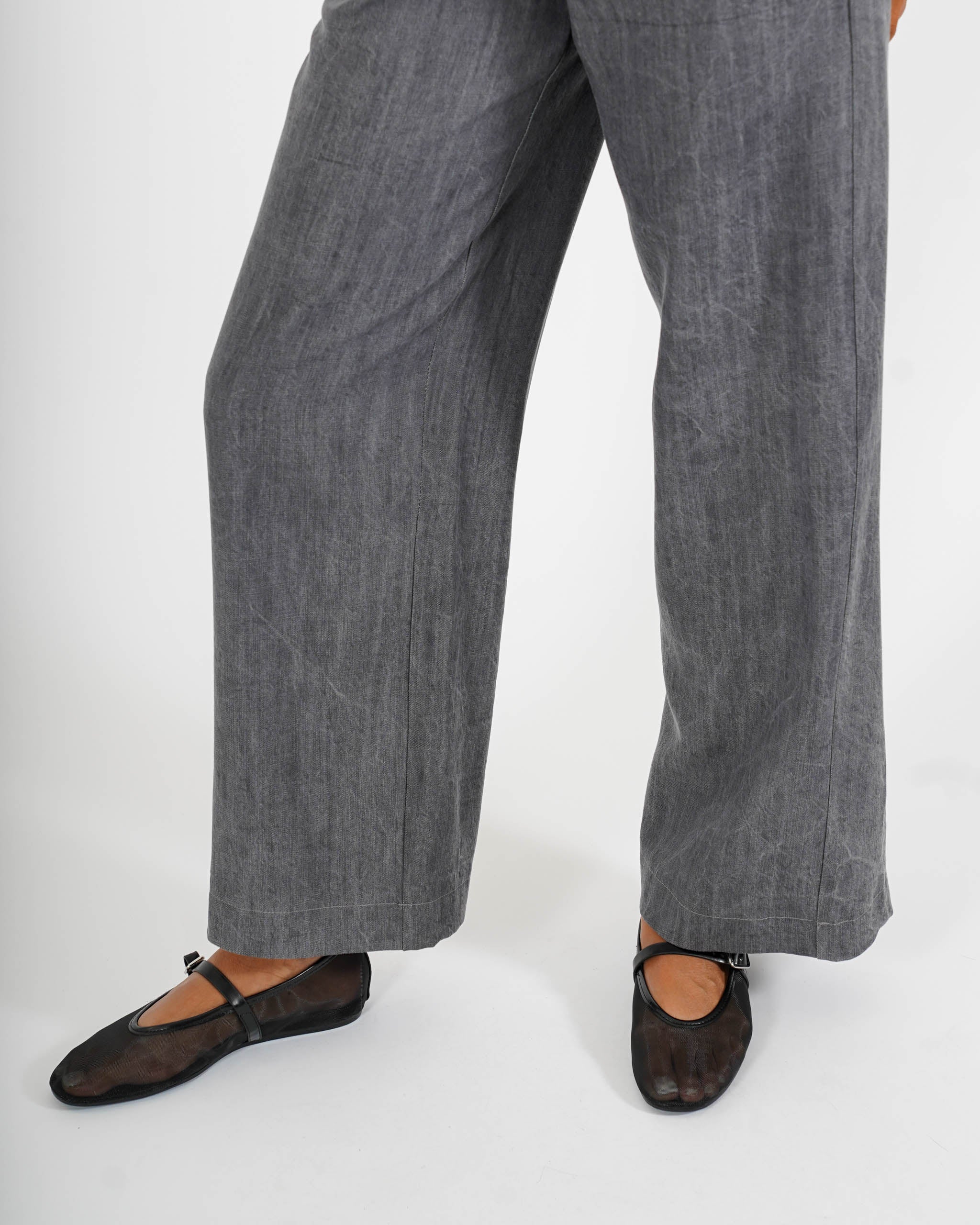 Jeans stretch gamba larga con vita regolare - Agata