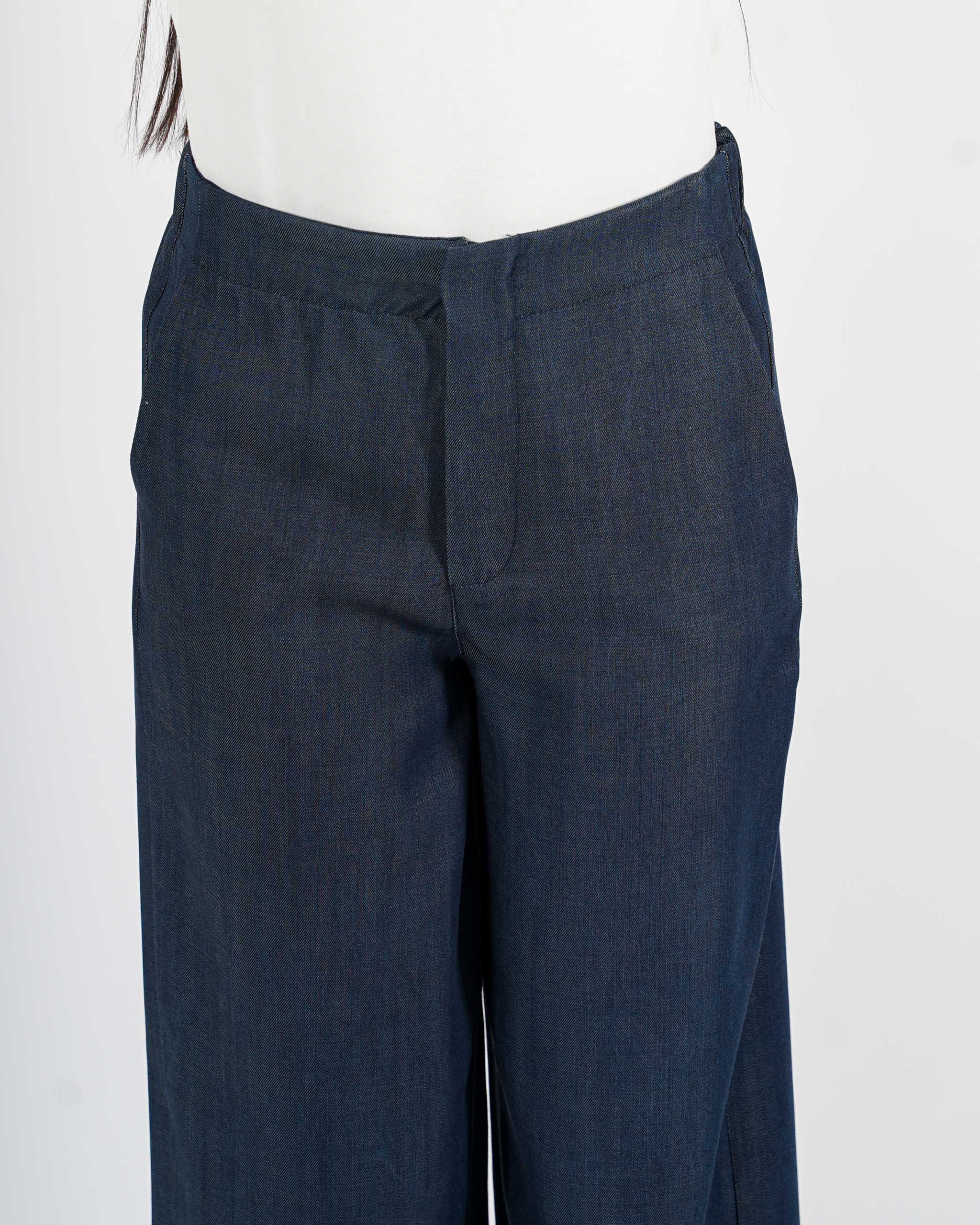 Jeans stretch gamba larga con vita regolare - Agata