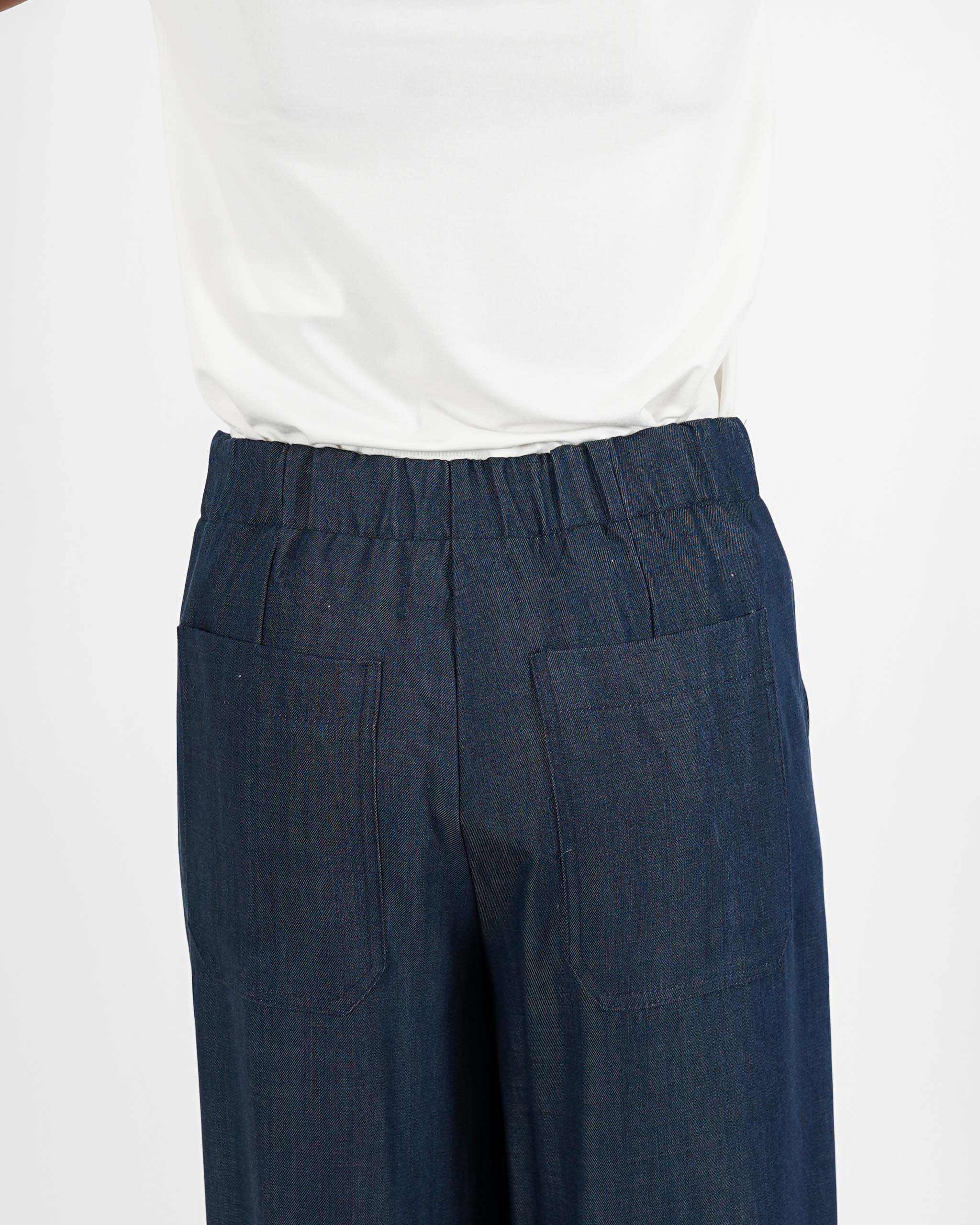 Jeans stretch gamba larga con vita regolare - Agata