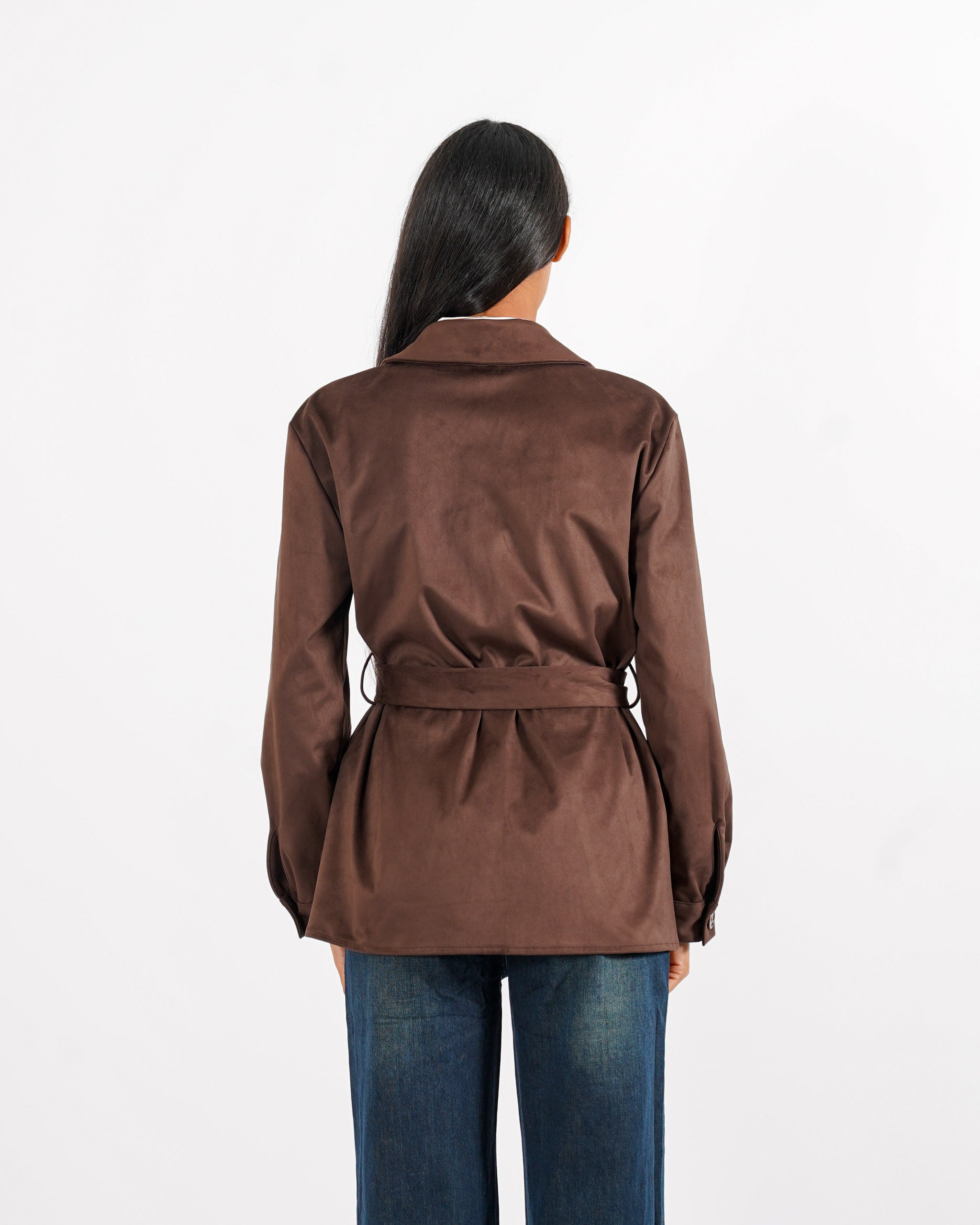 Giacca sahariana in eco camoscio - Serina - Hope Fashion