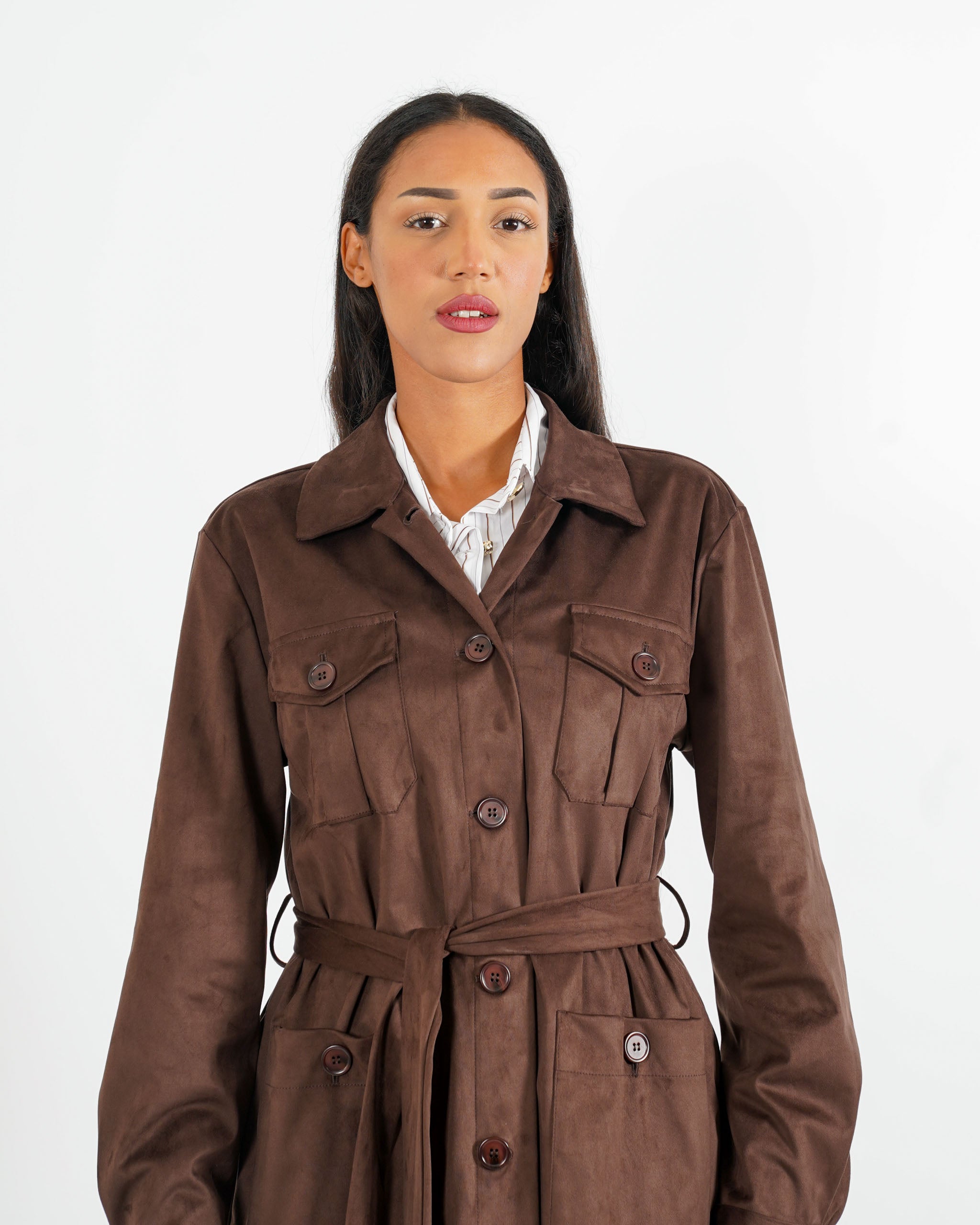 Giacca sahariana in eco camoscio - Serina - Hope Fashion