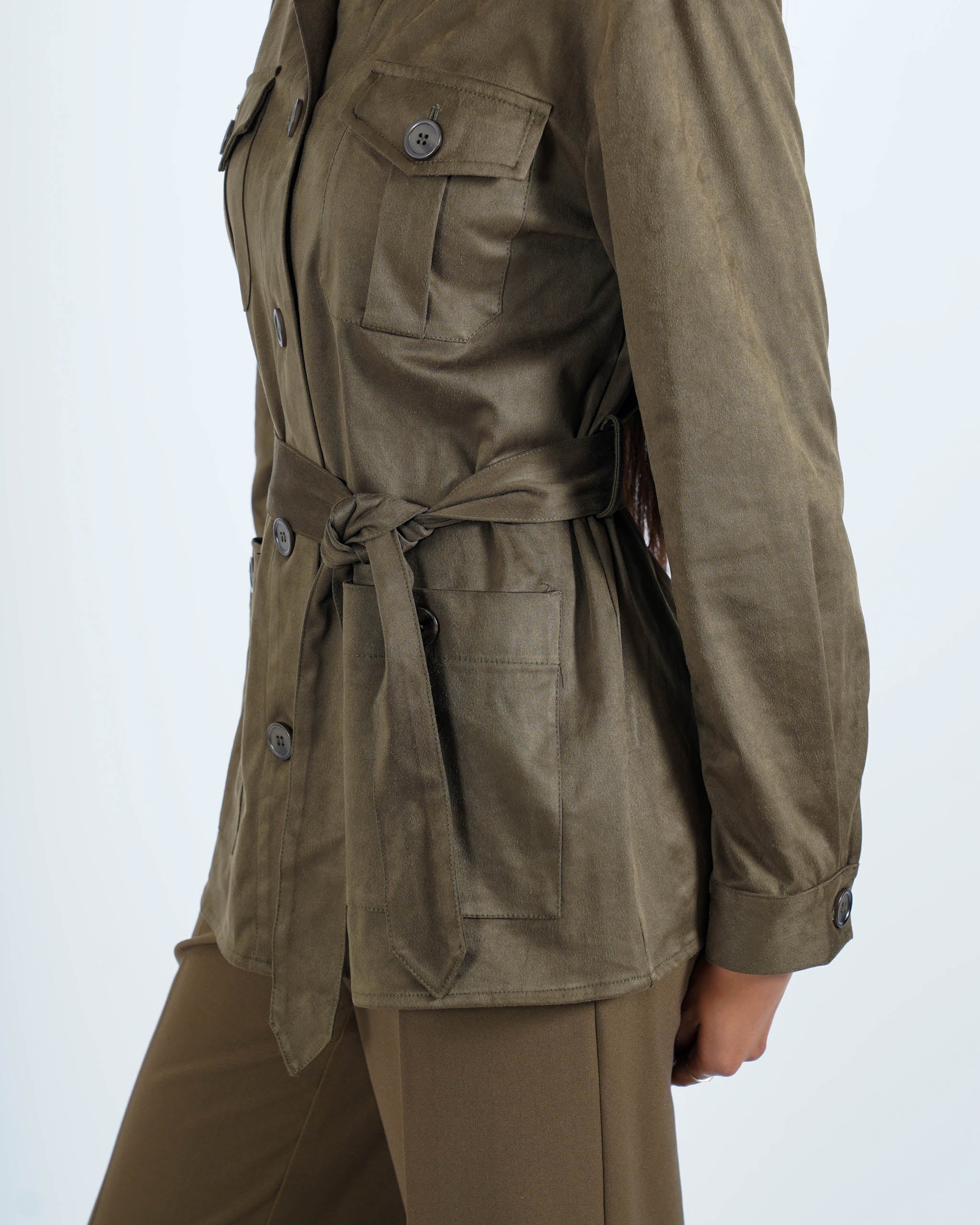 Giacca sahariana in eco camoscio - Serina - Hope Fashion