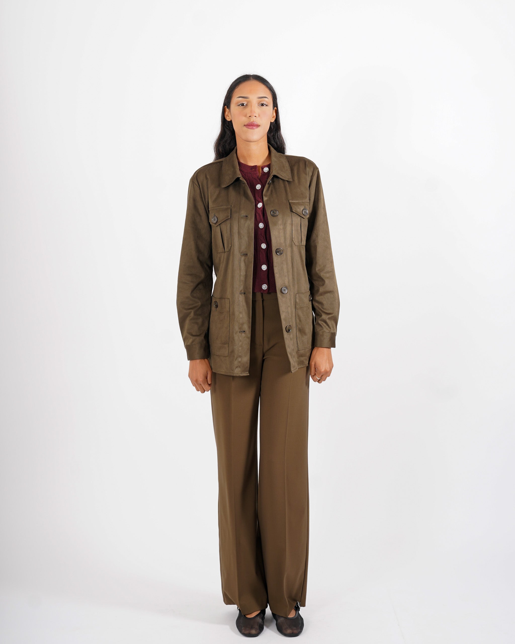 Giacca sahariana in eco camoscio - Serina - Hope Fashion