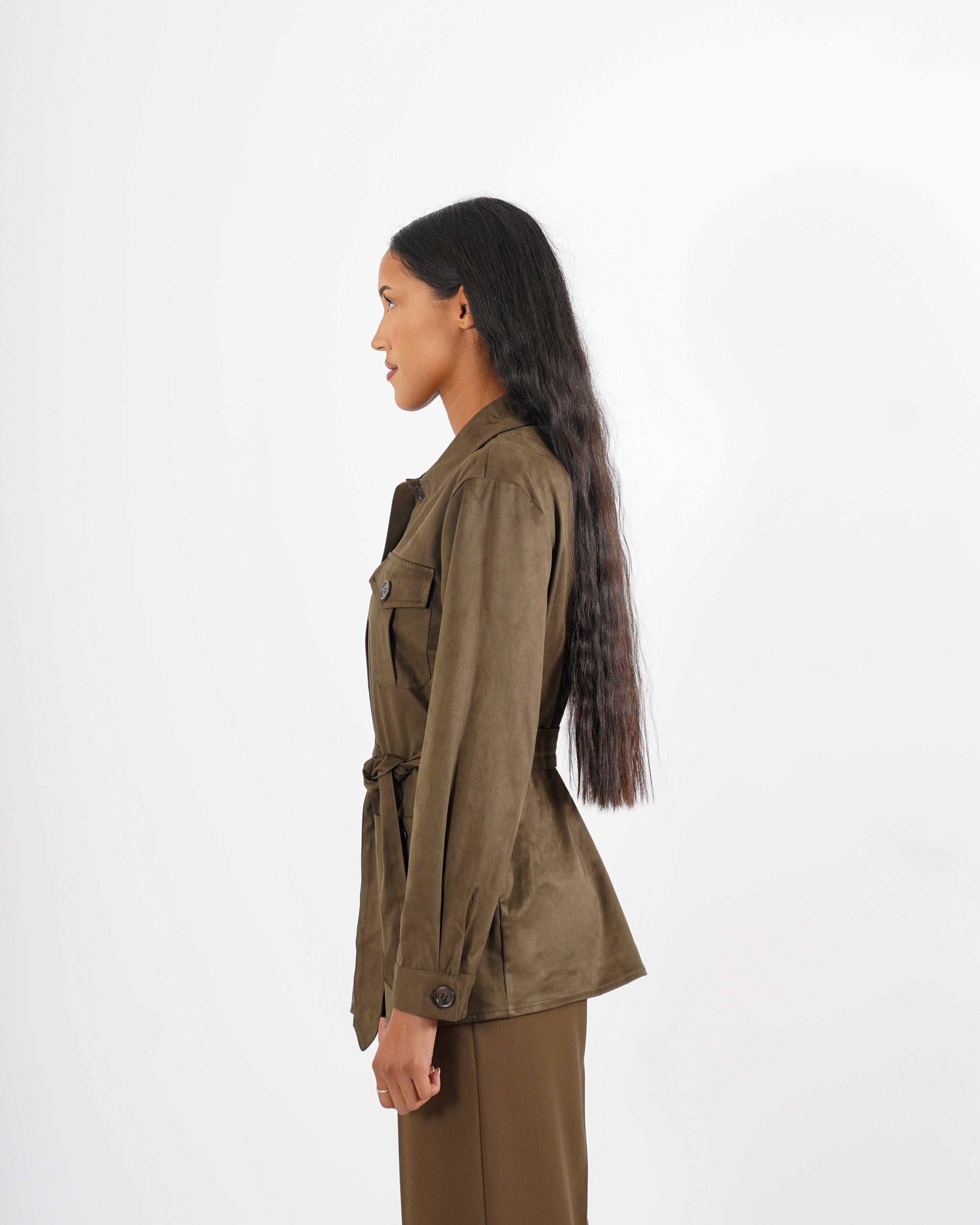 Giacca sahariana in eco camoscio - Serina - Hope Fashion