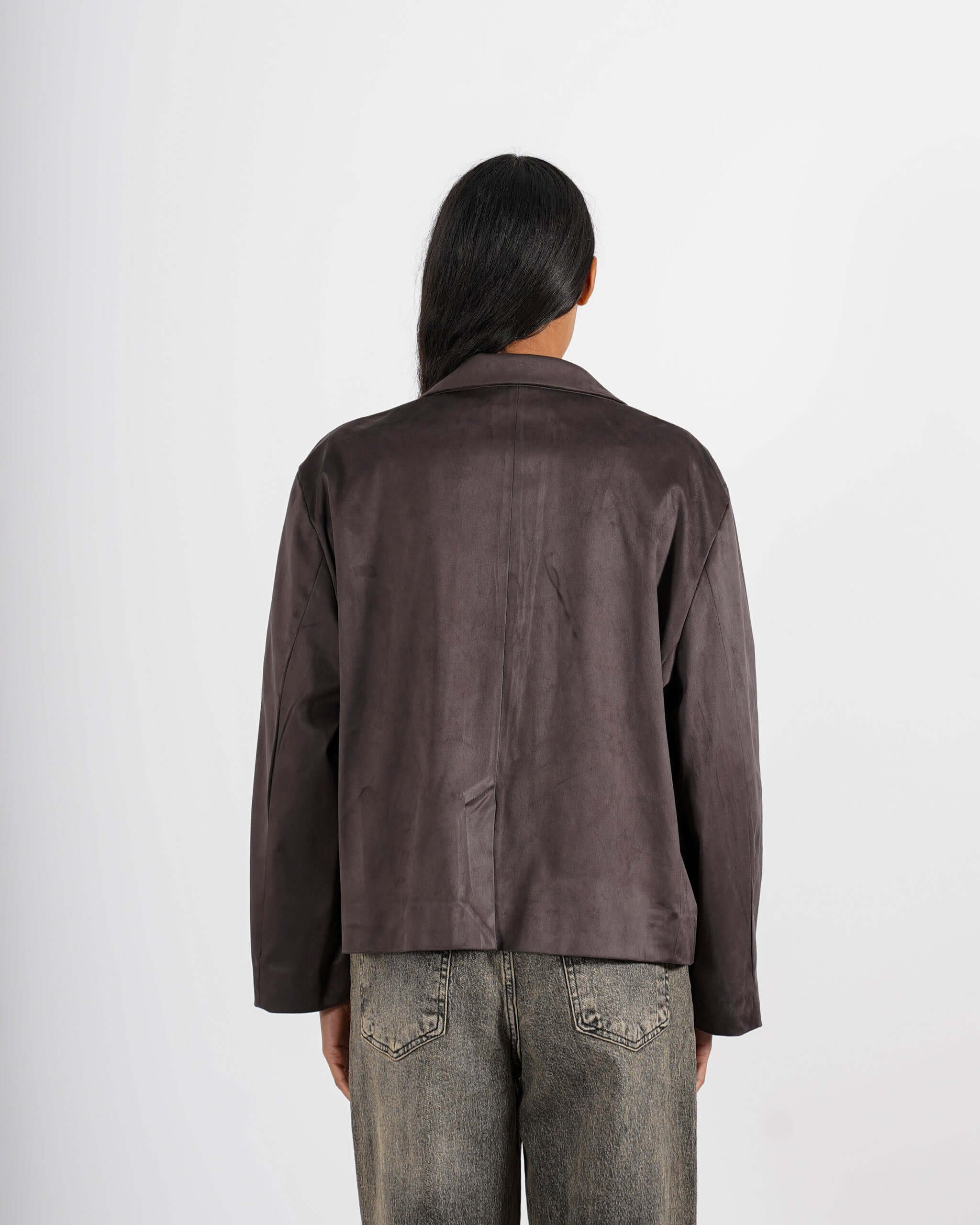 Giacca over monopetto in ecocamoscio - Sassella - Hope Fashion