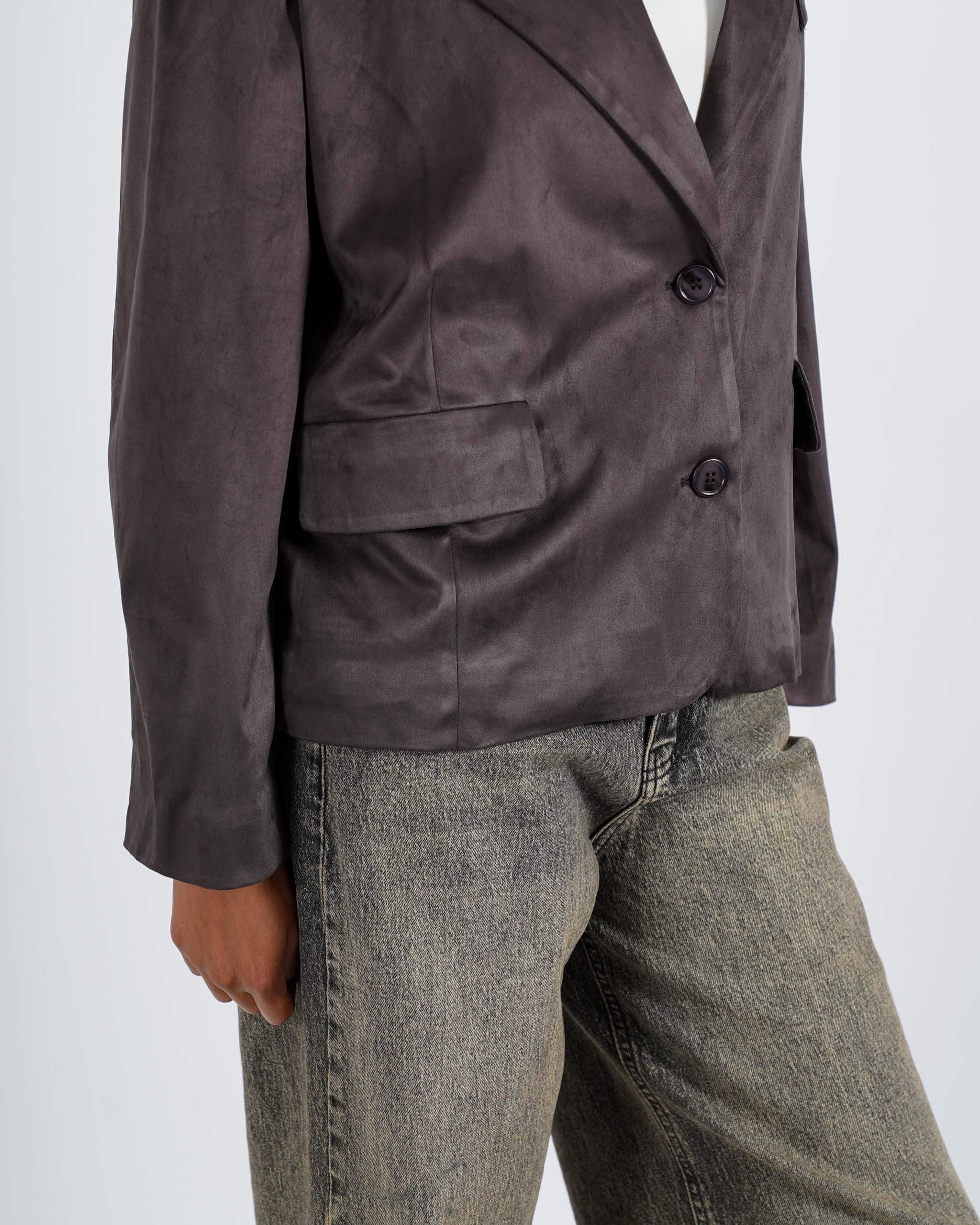 Giacca over monopetto in ecocamoscio - Sassella - Hope Fashion