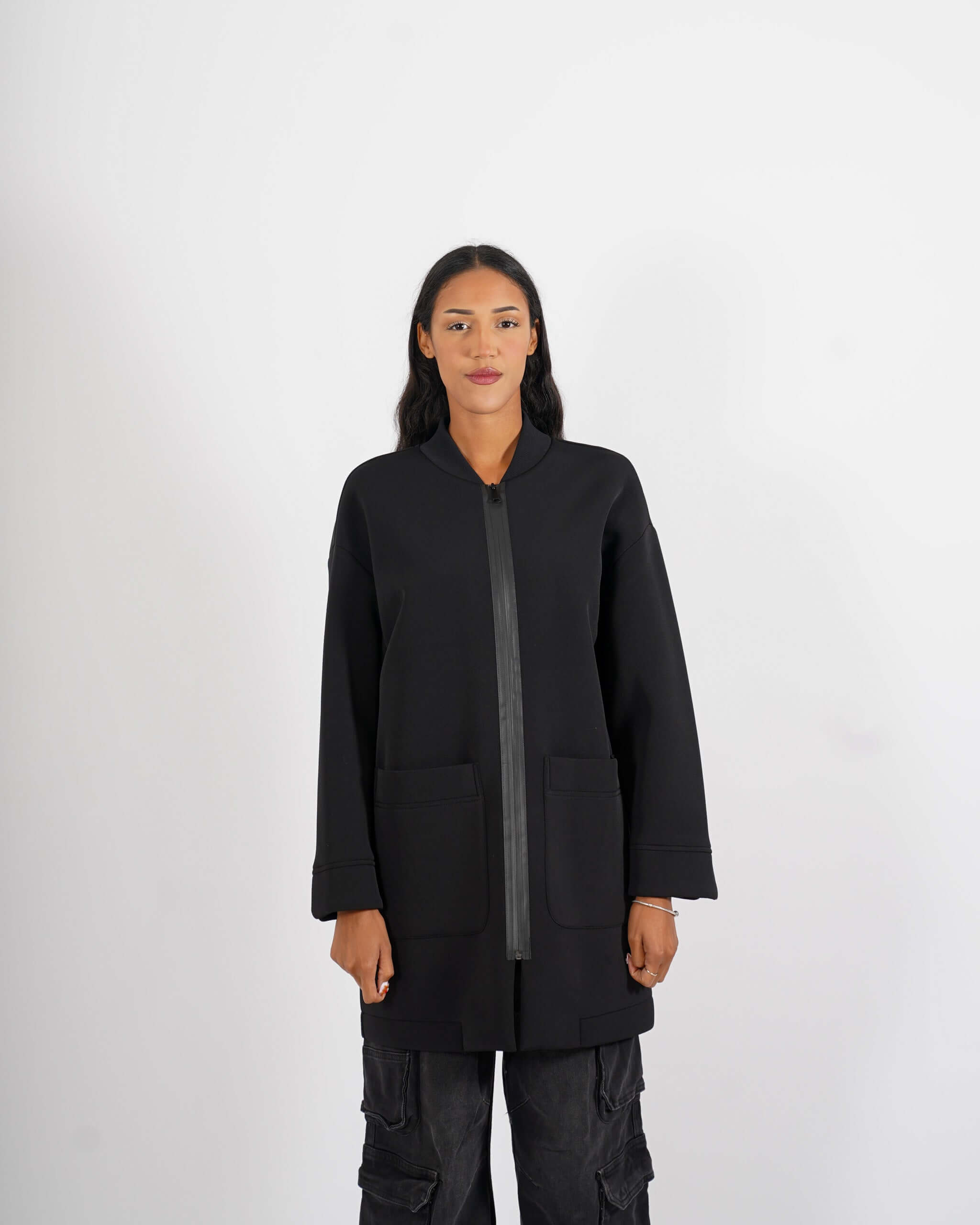Cappotto 3/4 in tessuto neoprene - Petula - Hope Fashion