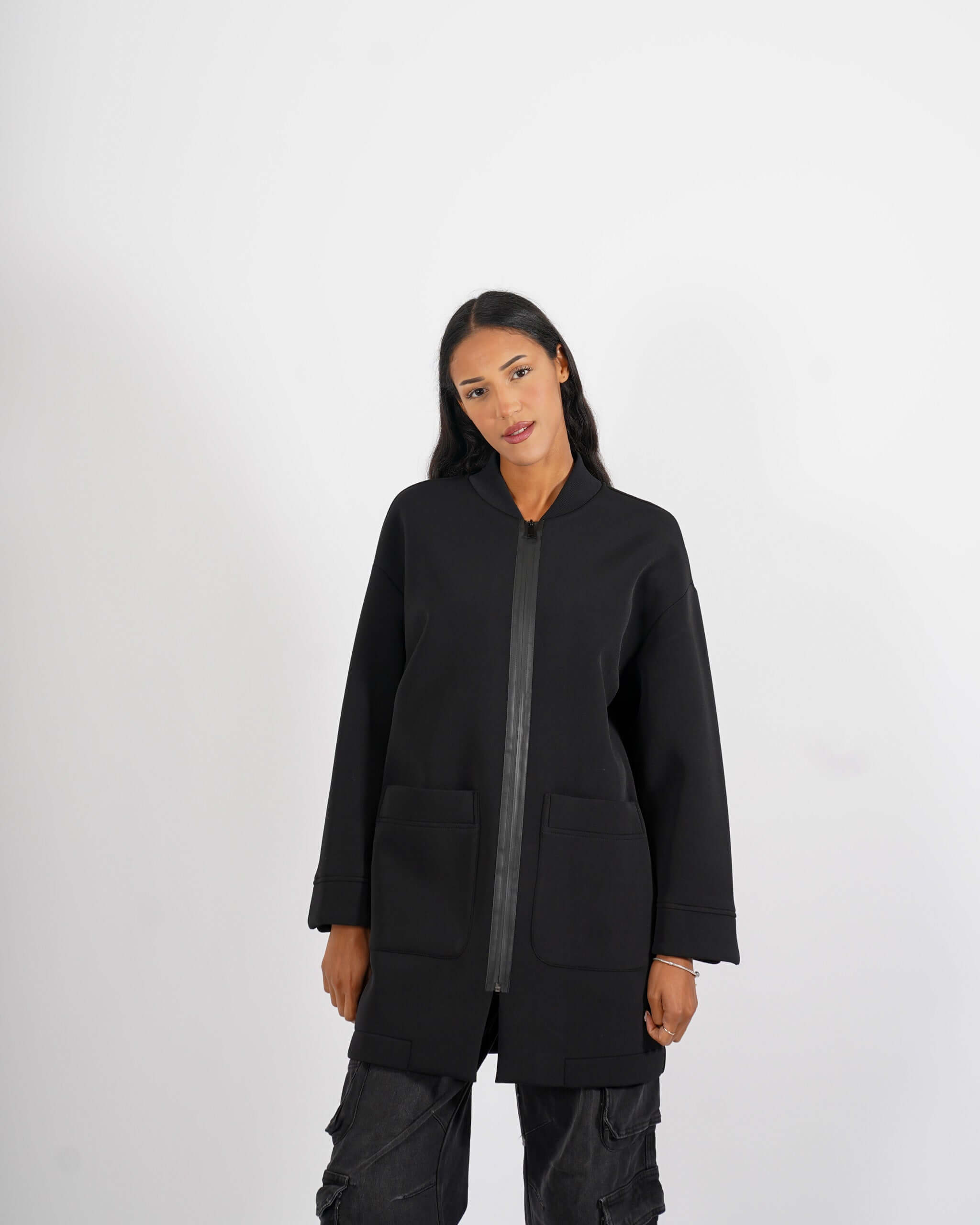 Cappotto 3/4 in tessuto neoprene - Petula - Hope Fashion