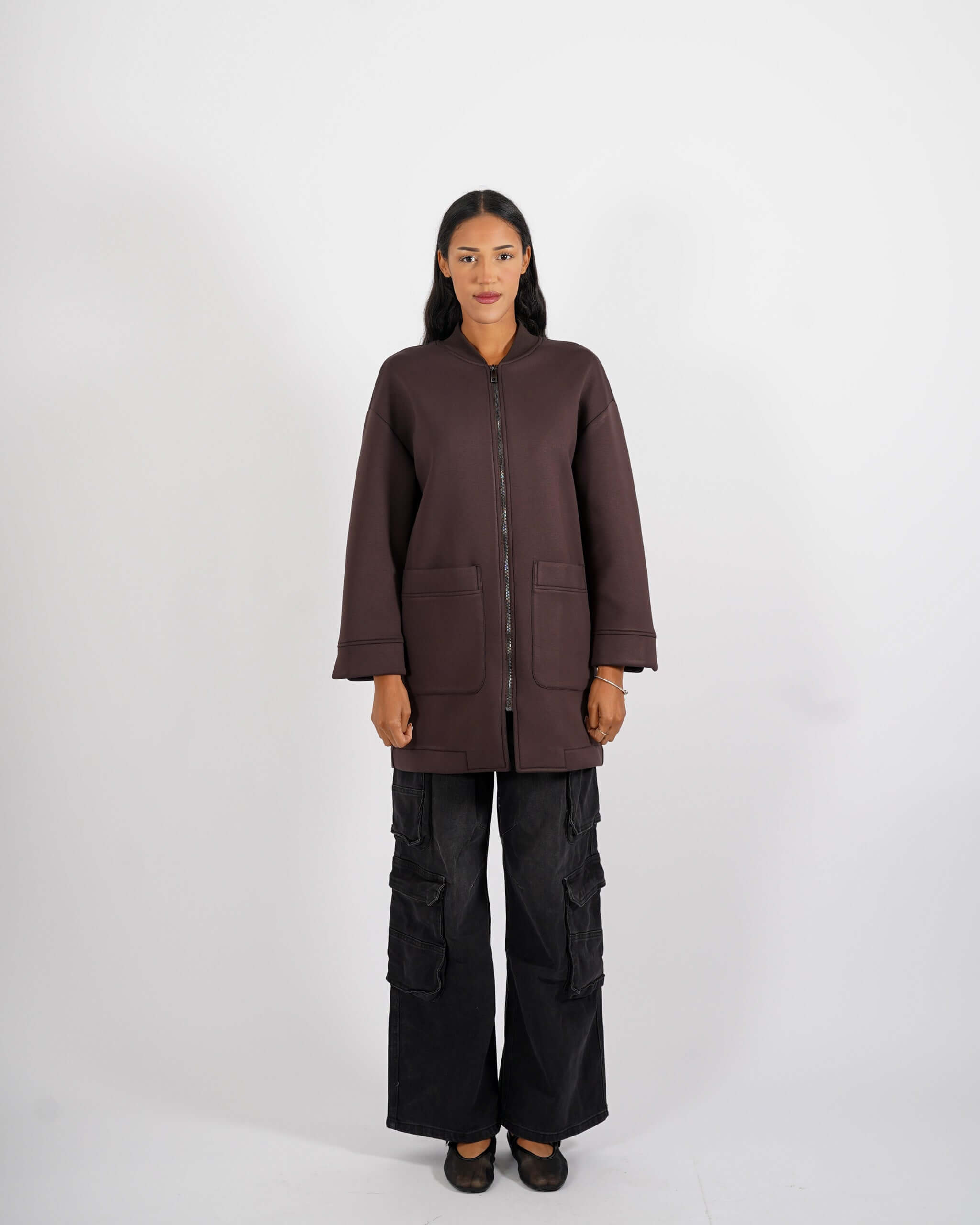 Cappotto 3/4 in tessuto neoprene - Petula - Hope Fashion