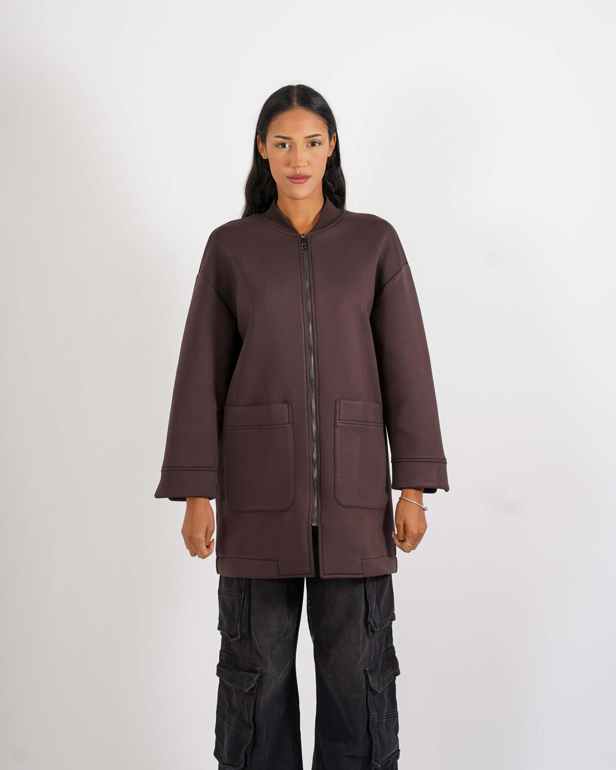 Cappotto 3/4 in tessuto neoprene - Petula - Hope Fashion