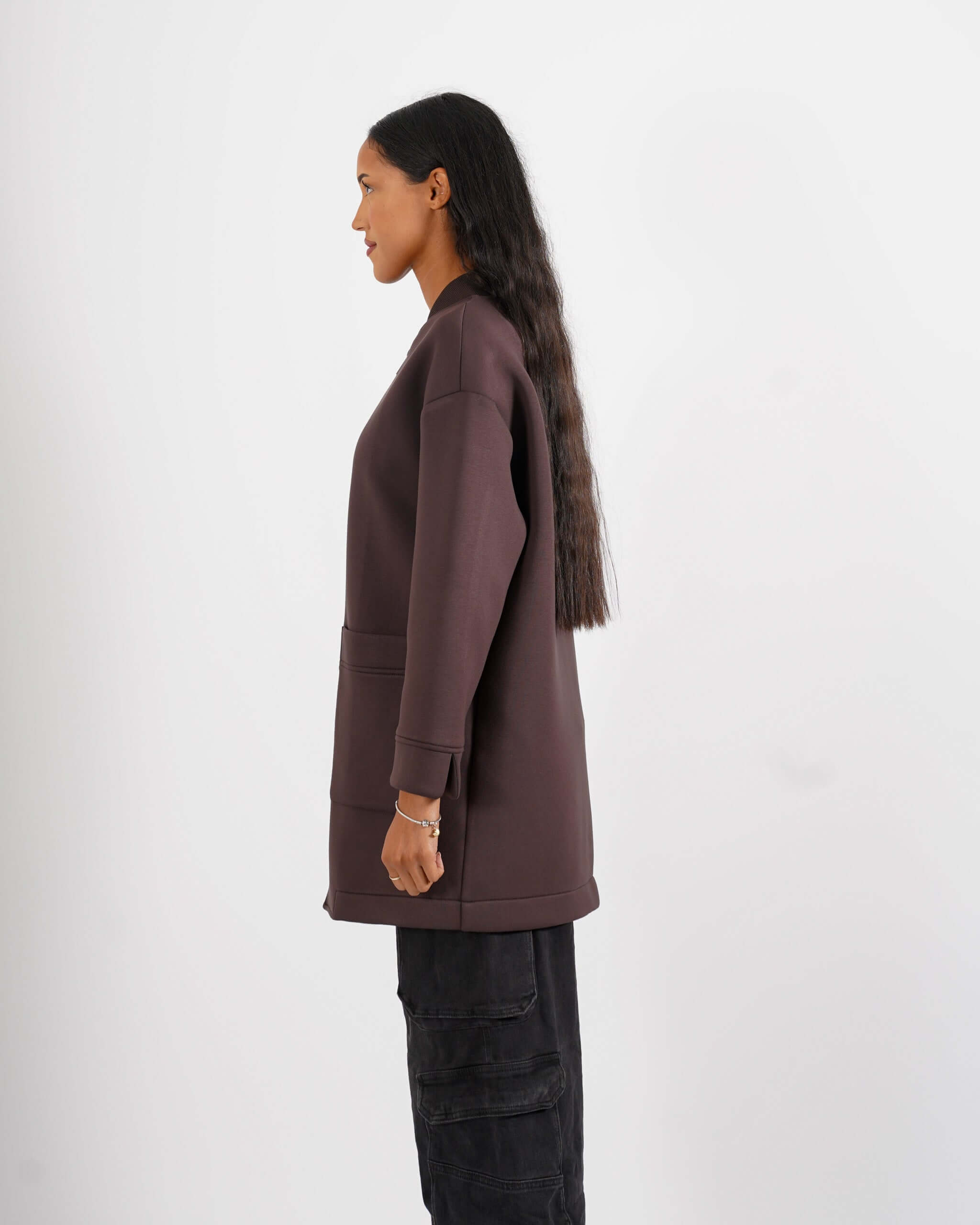 Cappotto 3/4 in tessuto neoprene - Petula - Hope Fashion
